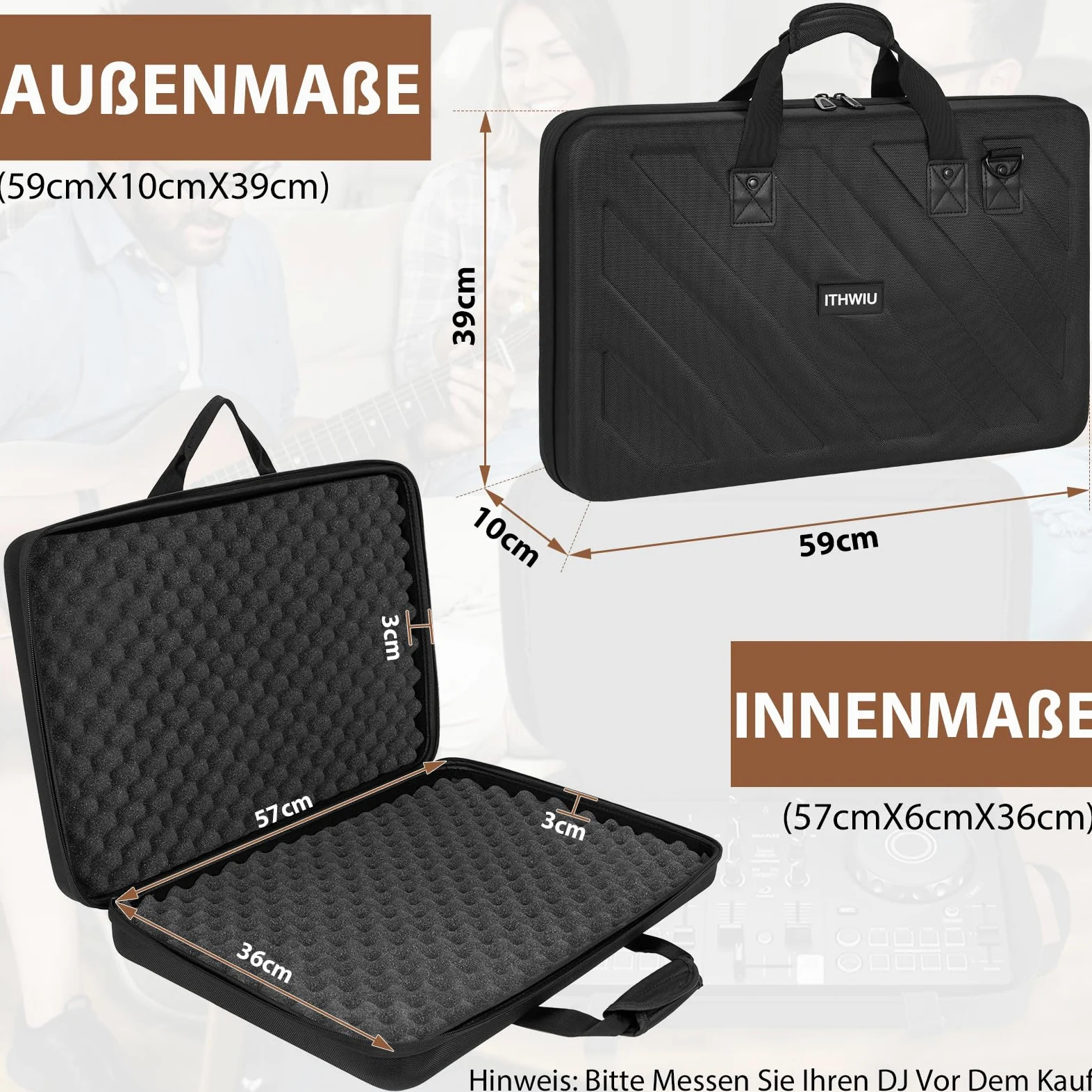 OUUTMEE Borsa per Pioneer, Nero , 58 cm x 37 cm x 9 cm, Elegante