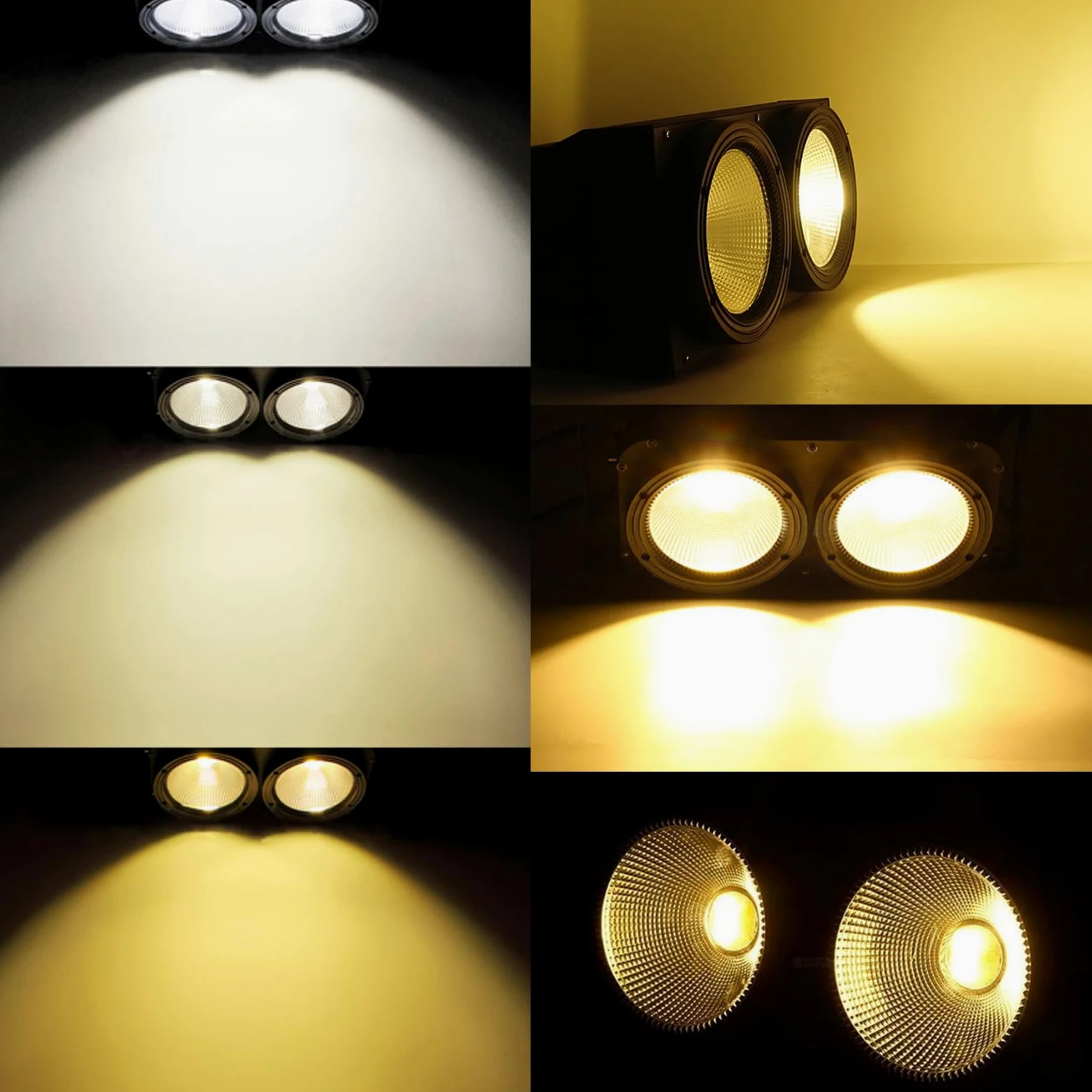 WECAN 200 W LED cieco PAR, luce LED a 2 occhi, luce bianca calda, controllo DMX, stroboscopio COB attivato dal rumore per teatro, chiesa e eventi DJ (confezione da 2)