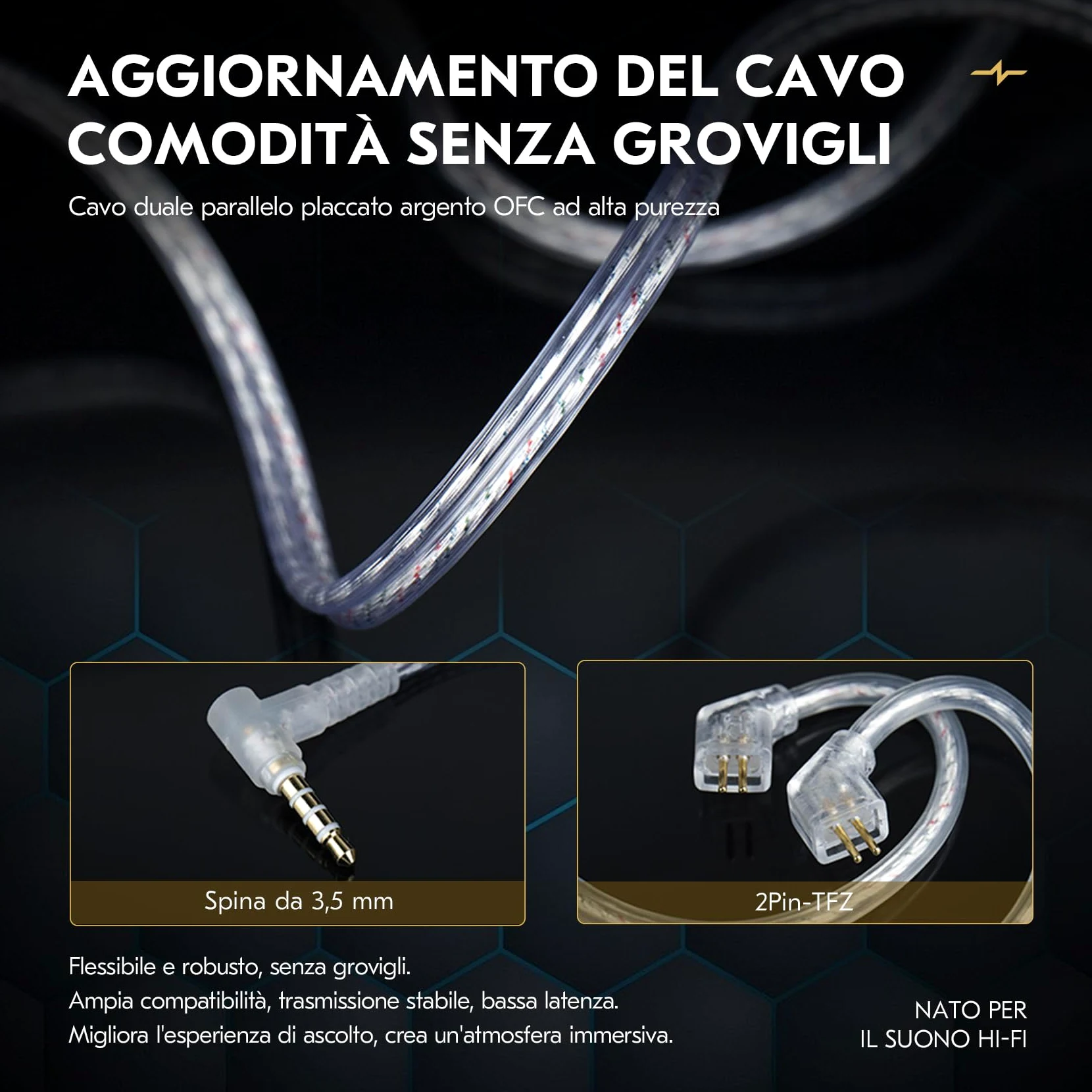 Yinyoo CCZ MC01 Soul In Ear Monitors PET Diaframma IEM Cablati con Microfono Isolamento Acustico