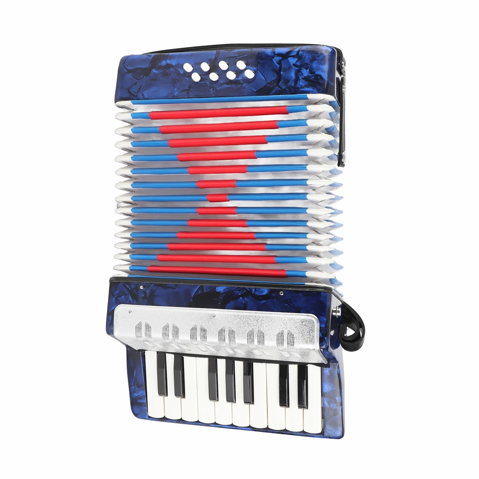 Fisarmonica a Piano 17 Tasti 8 Bassi Fisarmonica a Mano Insegnamento Formazione Coltivazione di Interessi Strumento Musicale per Bambini Studenti Principianti