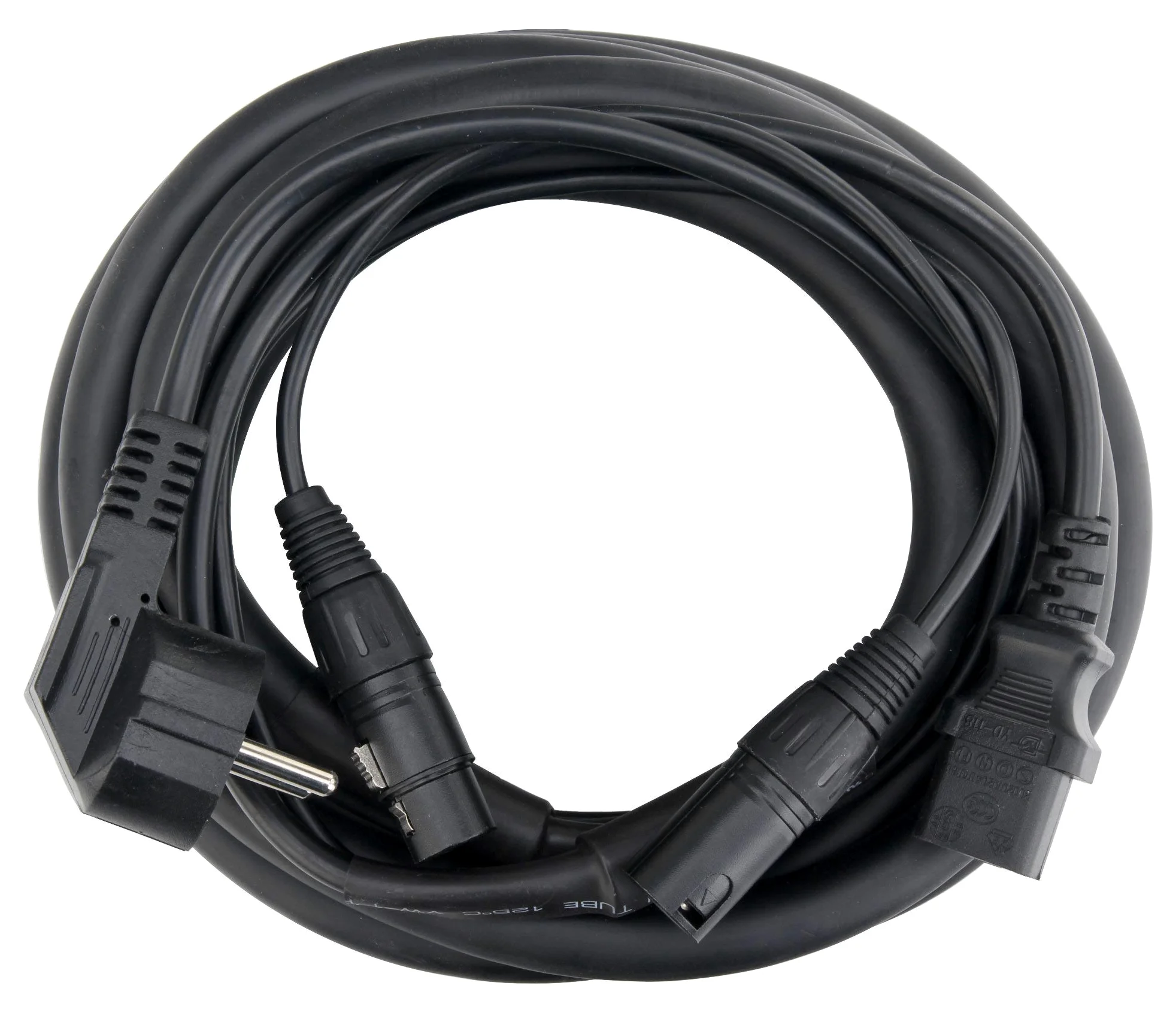 Pronomic Stage EUIECX-6 Cavo Ibrido Spina Schuko a Presa IEC, XLR/XLR 6m (ideale per il cablaggio di casse attive, diffusori PA, effetti luce e illuminazione palco)