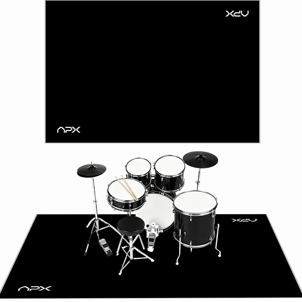 Drumming - Tappeto a percussione, 1,2 x 1,8 m, antiscivolo, fonoassorbente, per interni ed esterni, kit di percussioni elettroniche jazz per bassi e rullanti, per principianti.
