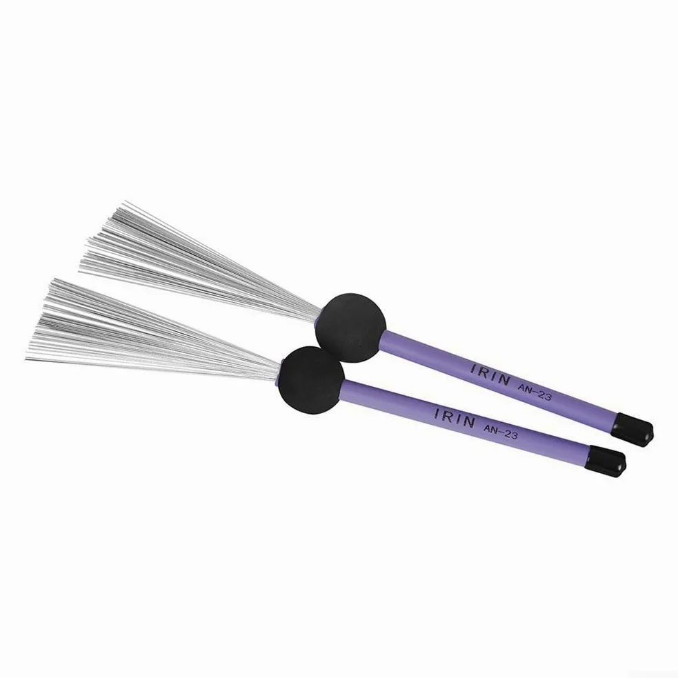 Spazzole per batteria in filo di acciaio, ideali per esibizioni musicali soft AN 22, AN 23, AN 24 (AN23Purple)