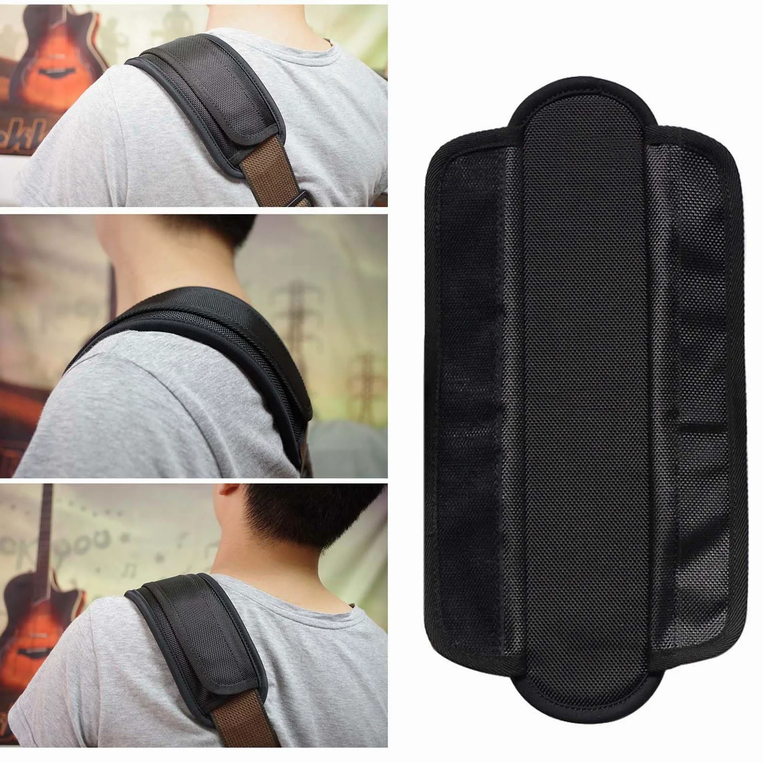 Imbottitura per Tracolla Borsa, Imbottitura per Tracolla Chitarra Nera, Rimovibile, Antiscivolo, 31,5 x 8 cm Cuscino per Tracolla per Auto, Zaino, Chitarre, Borse da Viaggio