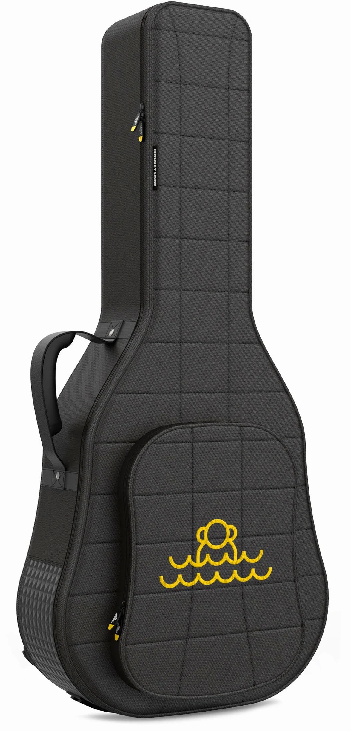Monkey Loop Rocking Acoustic - Borsa per Chitarra con Imbottitura da 26 mm - Borsa Semirigida per Chitarra Acustica - Tasca Esterna per Accessori - Cinghie Regolabili - Resistente all´Acqua