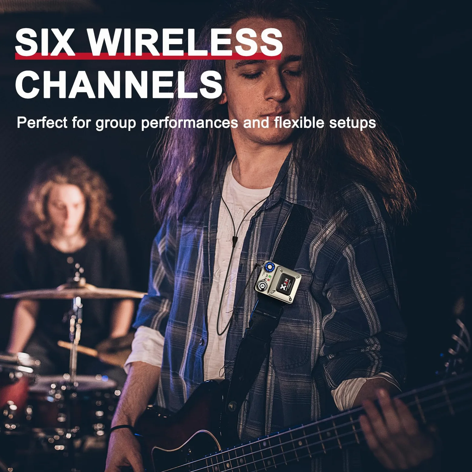 Xvive U45 In-Ear Monitor Wireless – Sistema di Monitoraggio In-Ear con Trasmettitore e Ricevitore IEM a 5.8 GHz per Musicisti, Cantanti e Performance dal Vivo