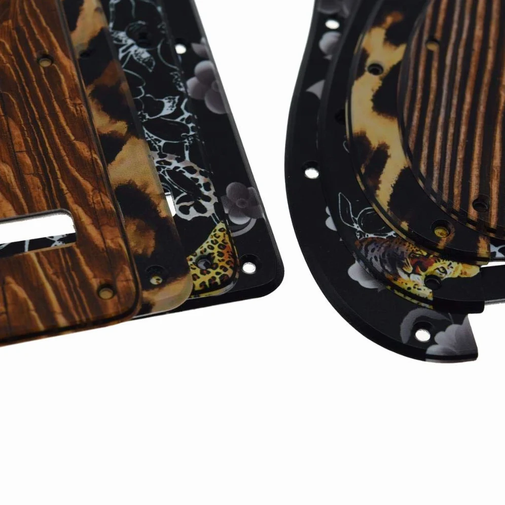 Dopro - Battipenna in plastica 3D stampato per chitarra Strat HSS, piastra posteriore ST, copertura tremolo per Fender Strat statunitense/messicana, motivo floreale