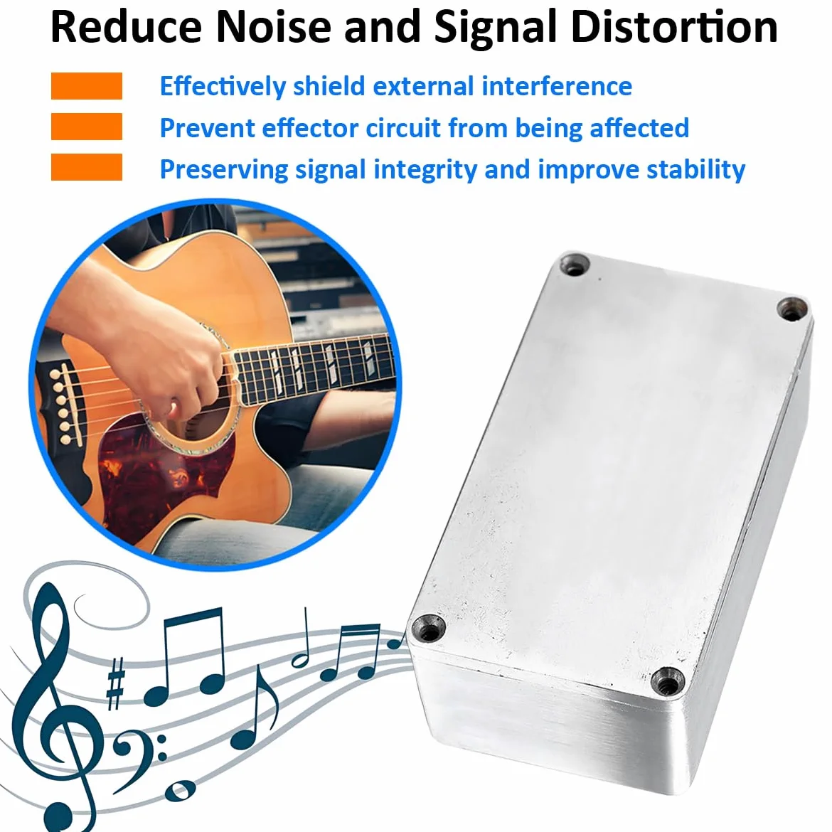 2 Pezzi 1590G Custodia per Pedale Effetto Chitarra Scatola Metallo Stomp Alluminio Pressofuso Progetti Elettronico Case Cassa Pedali Effetti Contenitore 100mmx50mmx26mm
