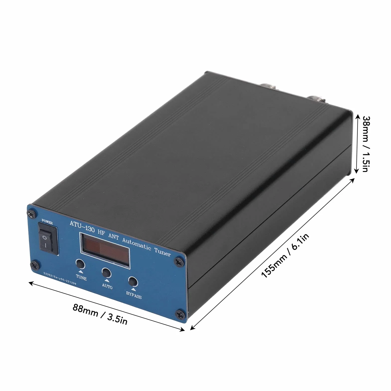 ATU-130 Accordatore D'antenna Automatico Micro Onde Corte da 200 W 1,8-50 MHz, 10-15 V CC con Display OLED, Ampia compatibilità di Frequenza e Alimentazione, Sintonizzatore