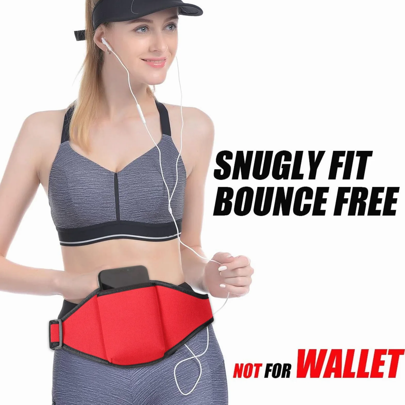 Borsa Cintura per Microfono Fitness in Fibra di Poliestere Rossa, Portamicrofono Sicuro e Discreto per Sport e Palcoscenico