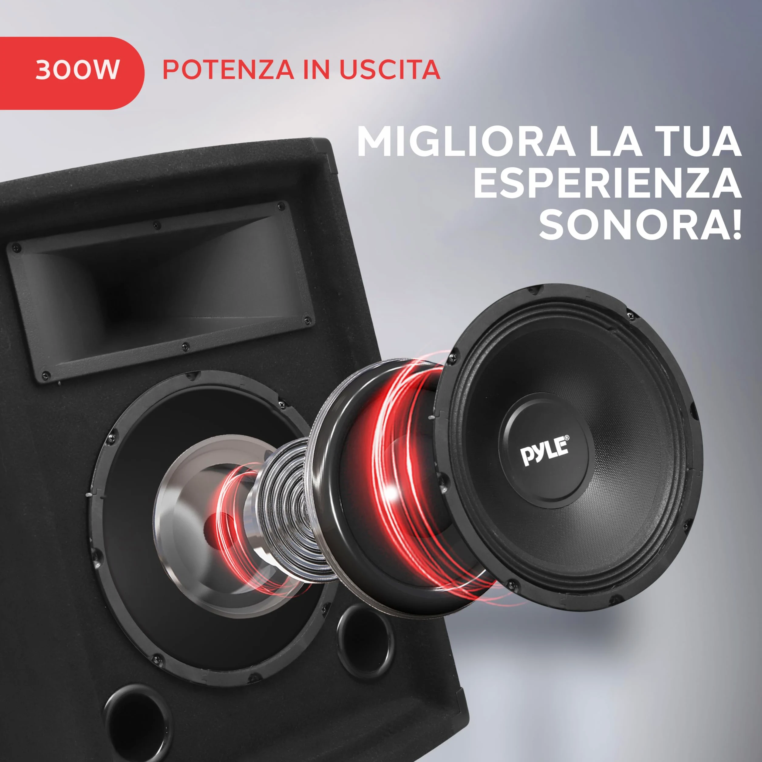 Pyle Cassa Portatile Passiva PA, Speaker da 500 Watt per Esterni, Woofer da 25,4 cm, Bobina Kapton da 3,8 cm, Super Horn 10,2 x 25,4 cm per Medi e Alti, per Campeggio e Festa