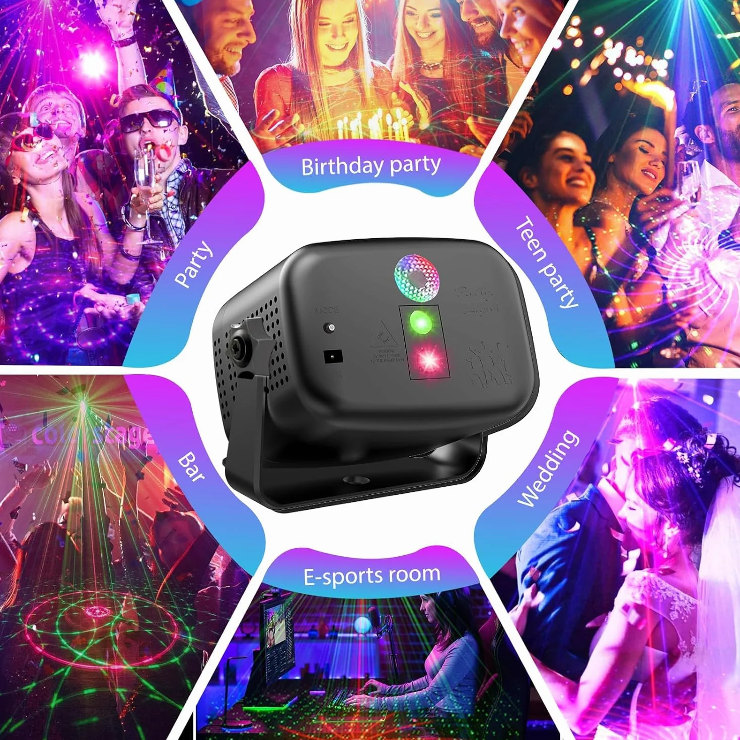 Luce da discoteca per feste Mini luce da discoteca con effetto stroboscopico con telecomando RGB con 60 effetti per club, feste per bambini, compleanni, matrimoni