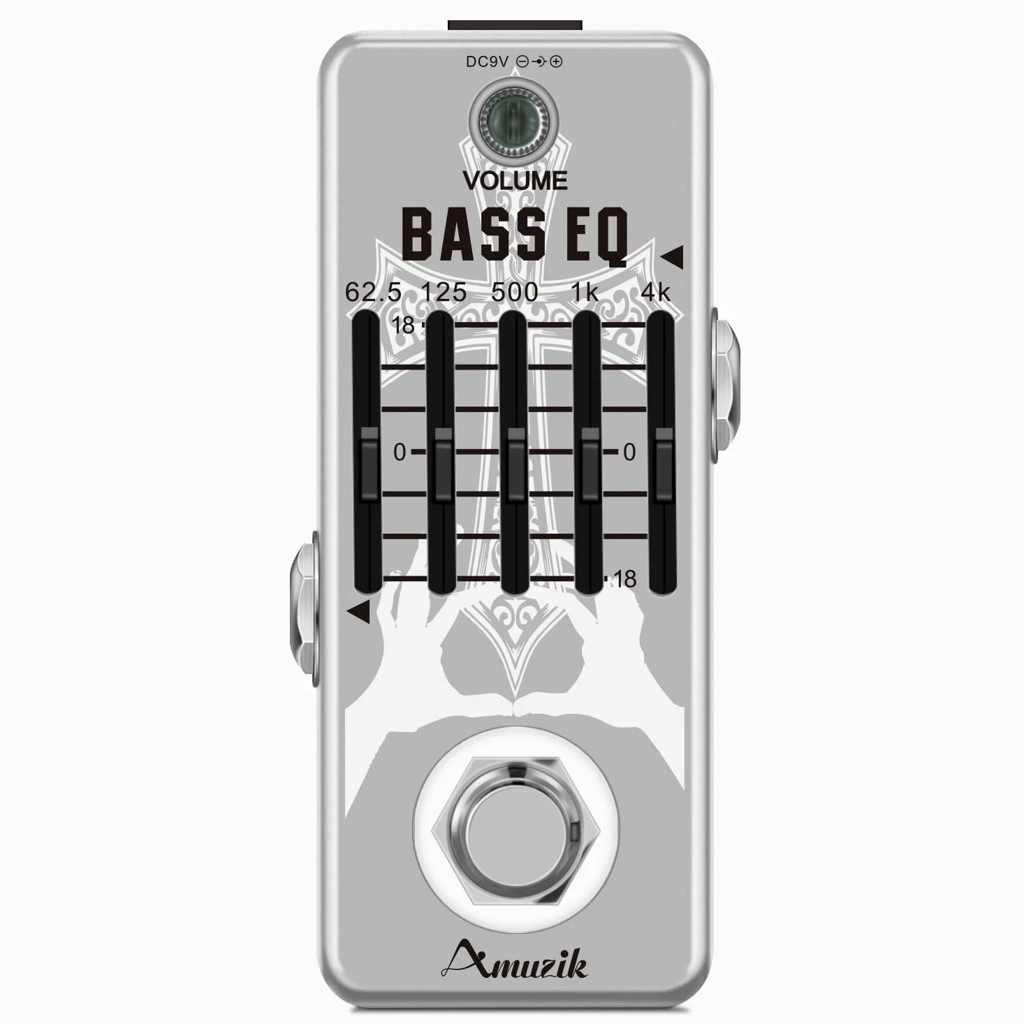 Amuzik Bass EQ Pedal 5 Band Equalizer Pedals For Bass Guitar With 5 Band Graphic Mini Size True Bypass