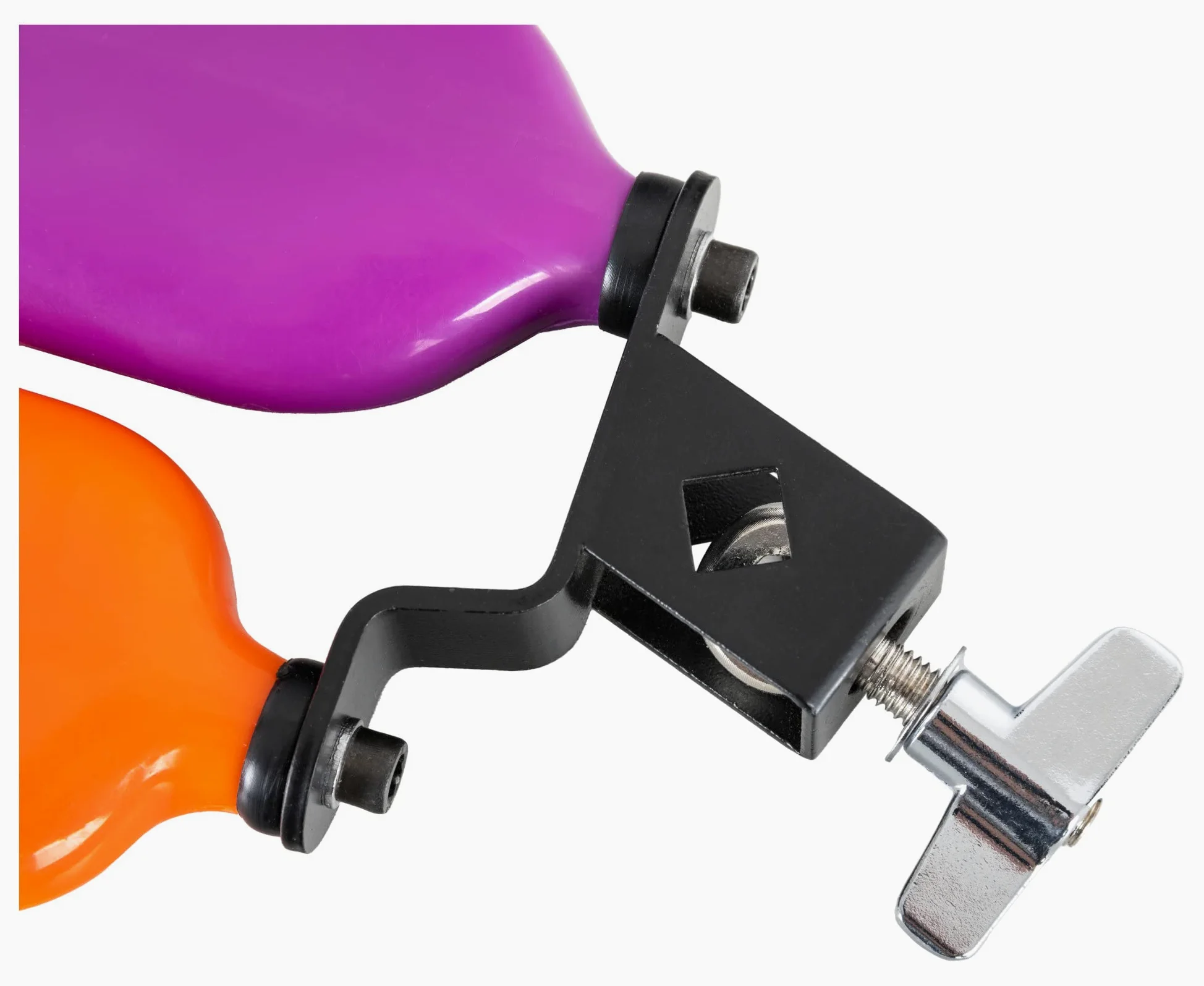 XDrum PB3-VTOG Percussion Block Dual - Due Agogo-Blocks accordati diversamente su un supporto - In plastica indistruttibile - Suono potente e penetrante - Viola/Arancione
