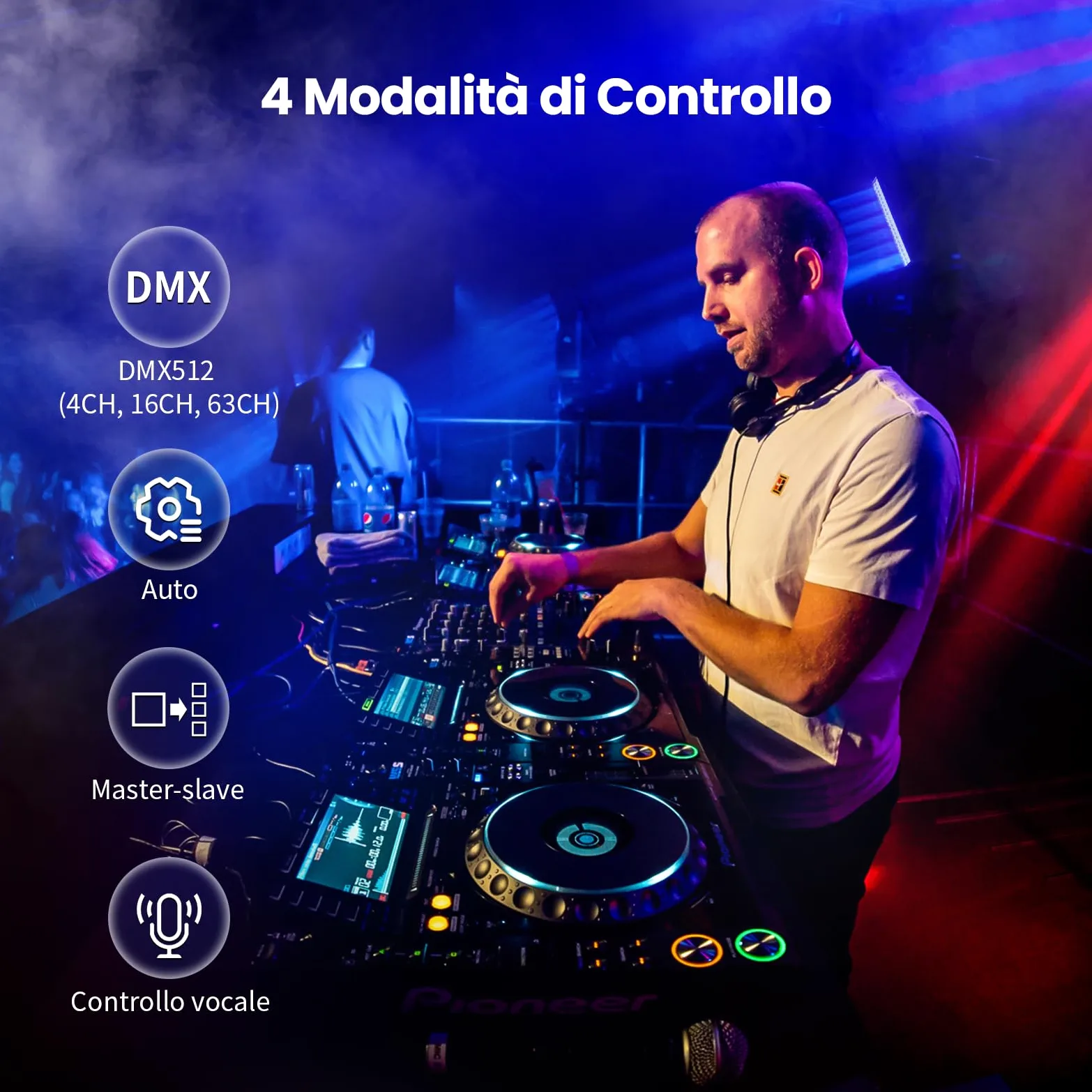 BETOPPER Barra Luce LED 105W RGBW, PAR LED DJ con DMX512, Controllo Audio, Effetti Beam/Wash/Strobe e Mappatura Pixel per Illuminazione Stage, Club, Concerti ed Eventi