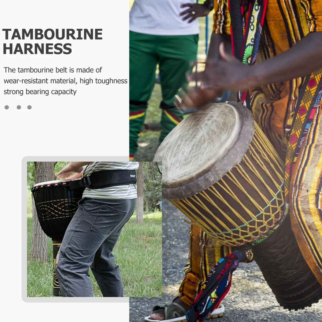 Supvox - Cintura per Rullante, Cintura per Tamburo, Accessorio per Tamburo, Cintura per Rullante Djembe, Cintura per Tamburo a Mano, Cintura per Piccola Tamburo, Cintura per Rullante in Metallo