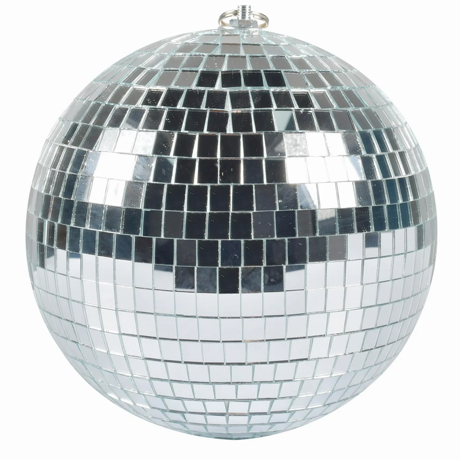 Sfera a specchio da discoteca, 20 cm, sfera da discoteca, lucida, per albero di Natale, matrimonio, carnevale, festa di compleanno, decorazione argentata, effetto luce