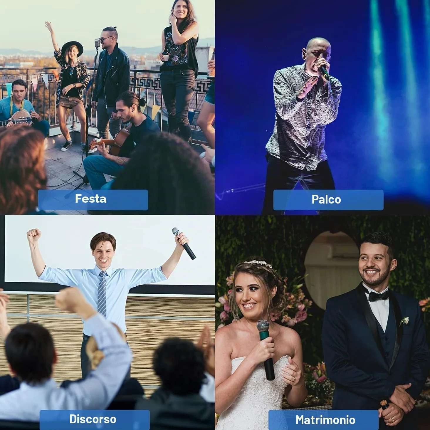 Sistema microfonico wireless, microfono karaoke UHF, microfono wireless per karaoke, matrimonio, roadshow, conferenza, festa, set karaoke completo con microfono wireless