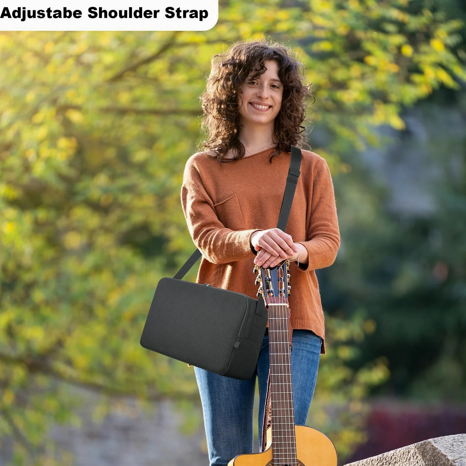 Borsa per il trasporto del leggio con tracolla, borsa per leggio musicale, borsa impermeabile per per strumenti, custodia per strumenti di grande capacità (nero) per musicisti e