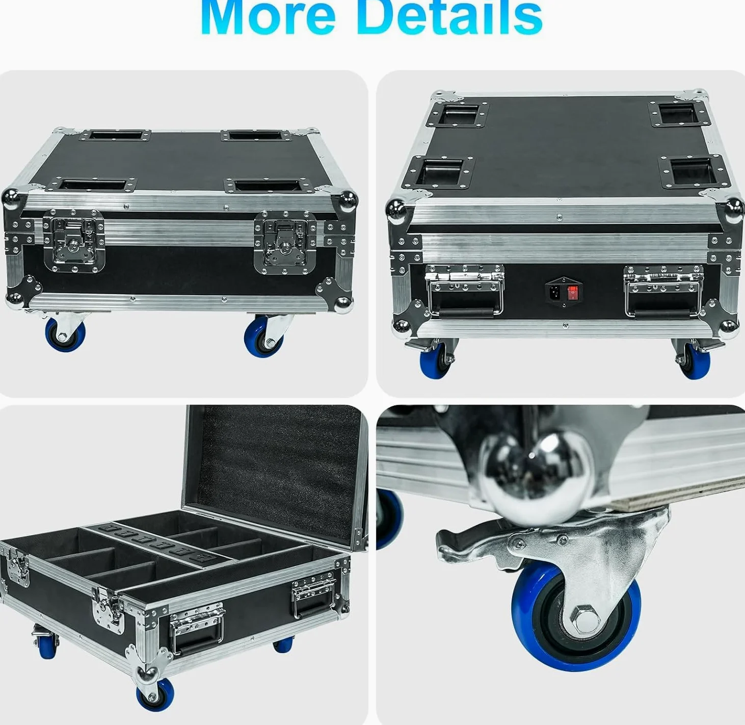 Proiettore PAR LED 108 W, 6 pezzi con flightcase RGBWA + UV, batteria ricaricabile 9600 mAh, telecomando/applicazione/WiFi/DMX, ideale per feste, DJ, Natale, bar, compleanni