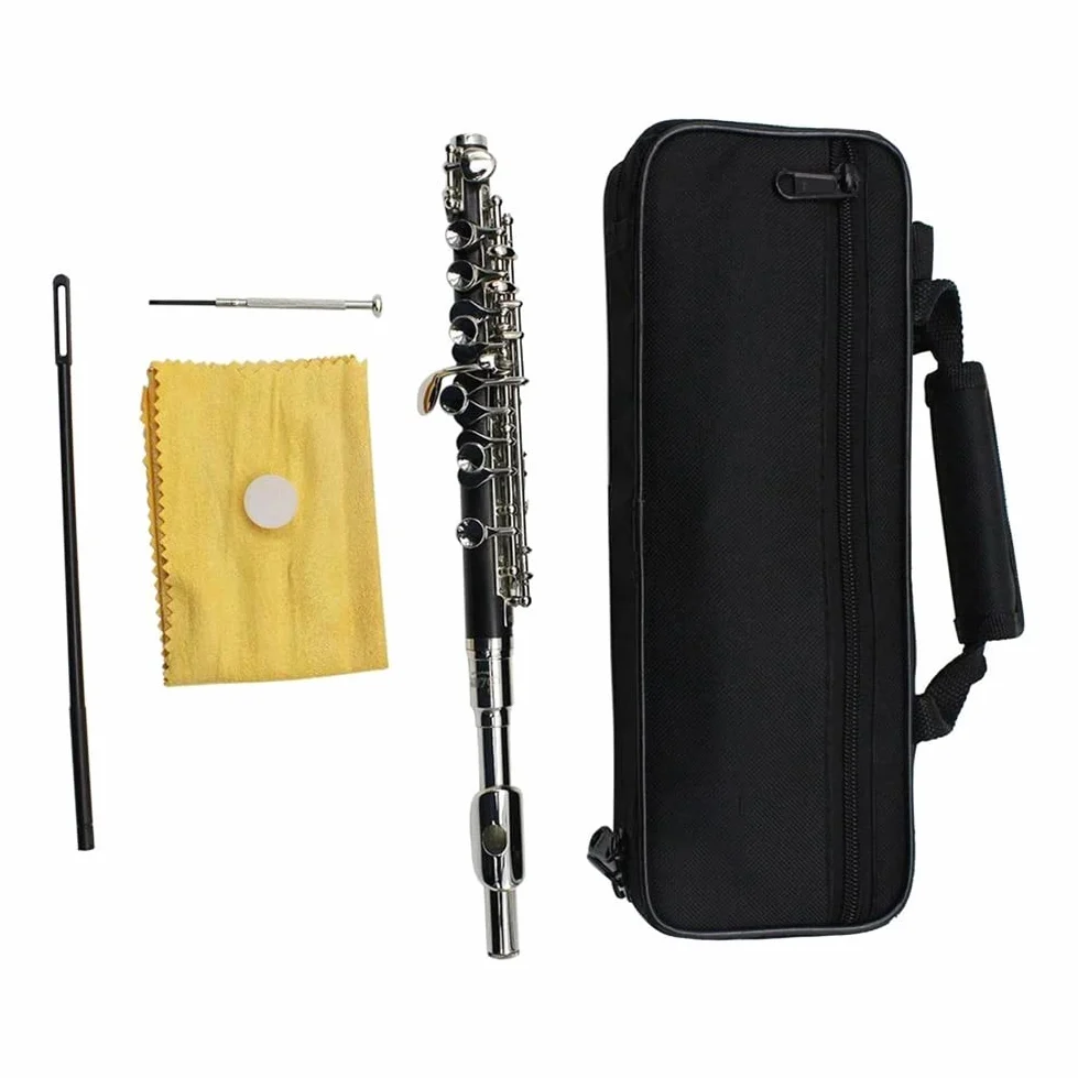 Ottavino di mezza misura, cupronickel placcato in argento C Key Tone 16 fori Piccolo con cacciavite for astuccio
