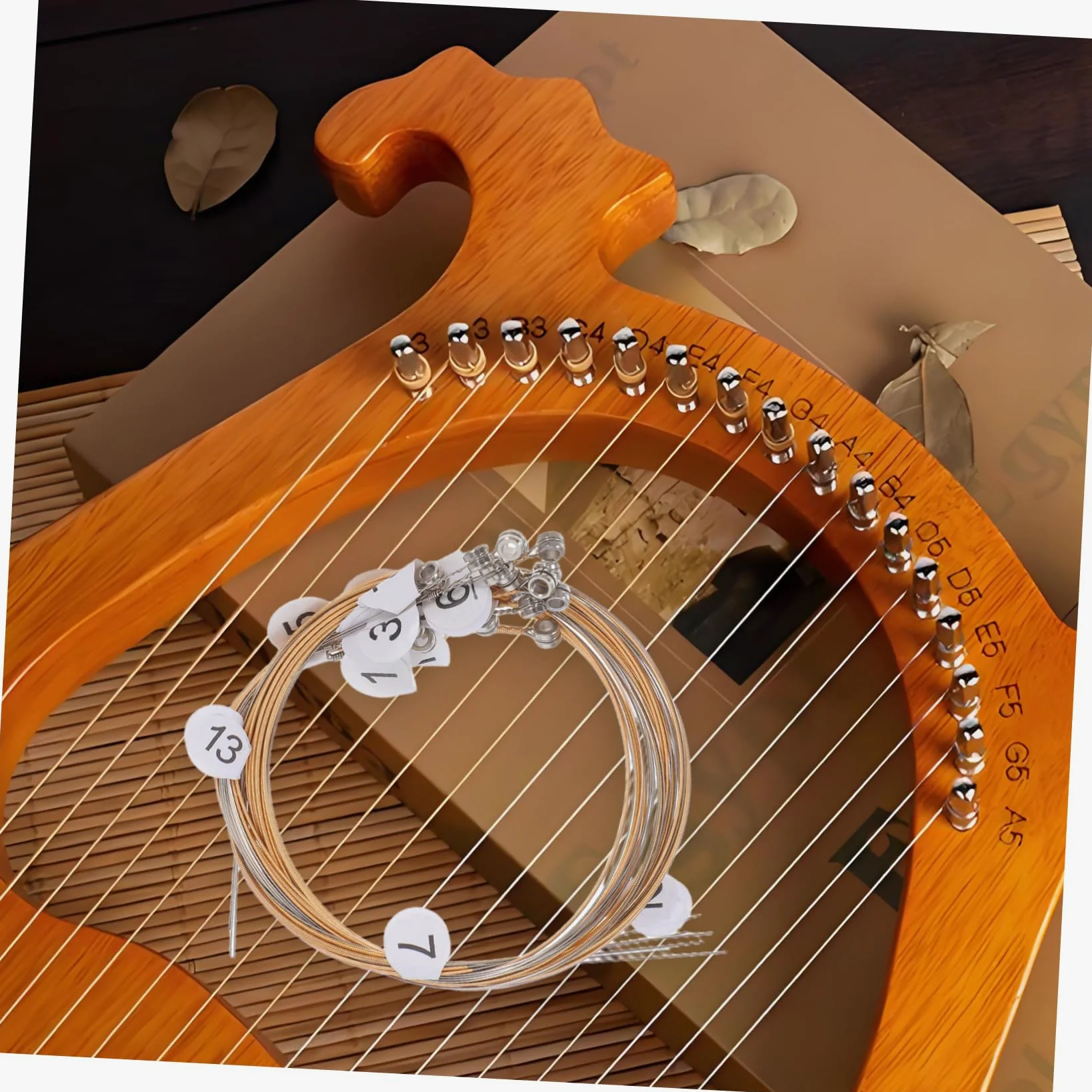 Corde per Arpa Lira in Acciaio Kit di Sostituzione Corde per Arpa Accessori per Strumenti Musicali e Rivetti