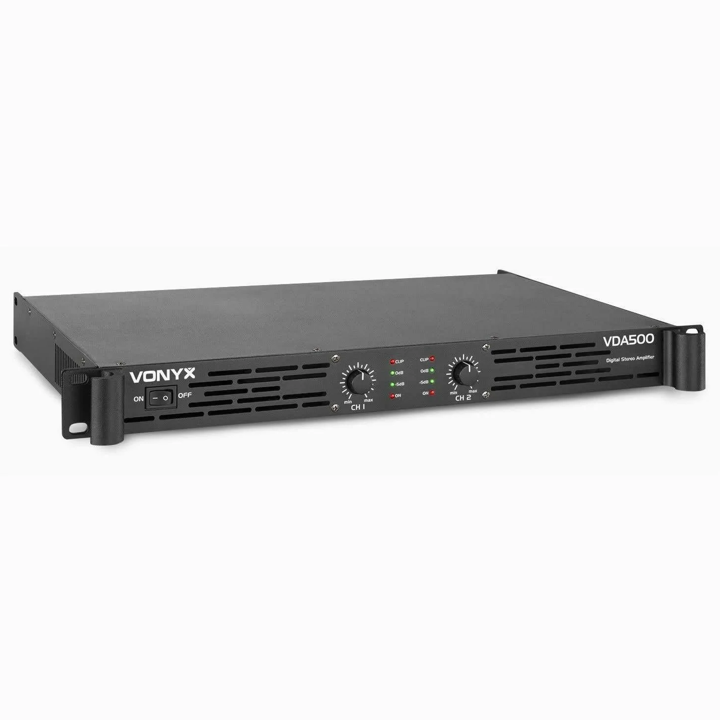 Versterker - Vonyx VDA500 stereo versterker 2x 250W - Klasse-D - 500W - Zwart