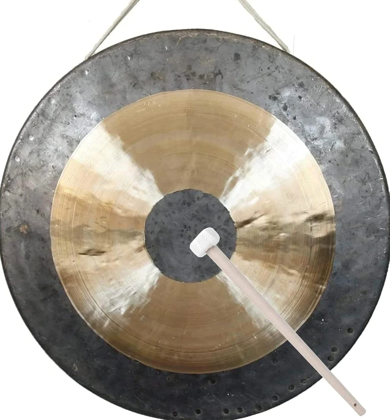 Tam Tam Gong Wood Chau Gong con bacchette di legno e tradizionale, cinese Chau Gong Drummer Feng Shui Gong per grandi canzoni(45m)