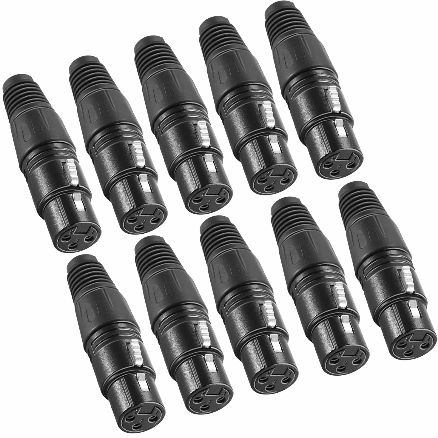 NEEWER Micro Serpente Connettore per Caricabatterie a 3 Pin XLR 20pcs Jack Audio Connettore Microfono con Cavo di Caricabatterie 10 Connettori Maschio e 10 Femmine in Lega di Zinco
