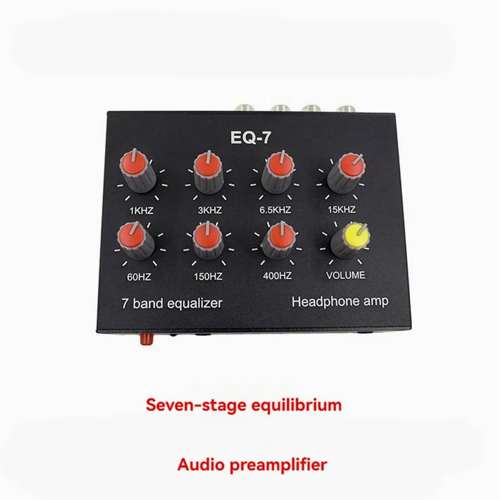 DC5-12V Equalizzatore Suono 7 Bande Regolazione dei Medii Alti Equalizzatore Digitale Preamplificatore Audio Regolabile per Cuffie