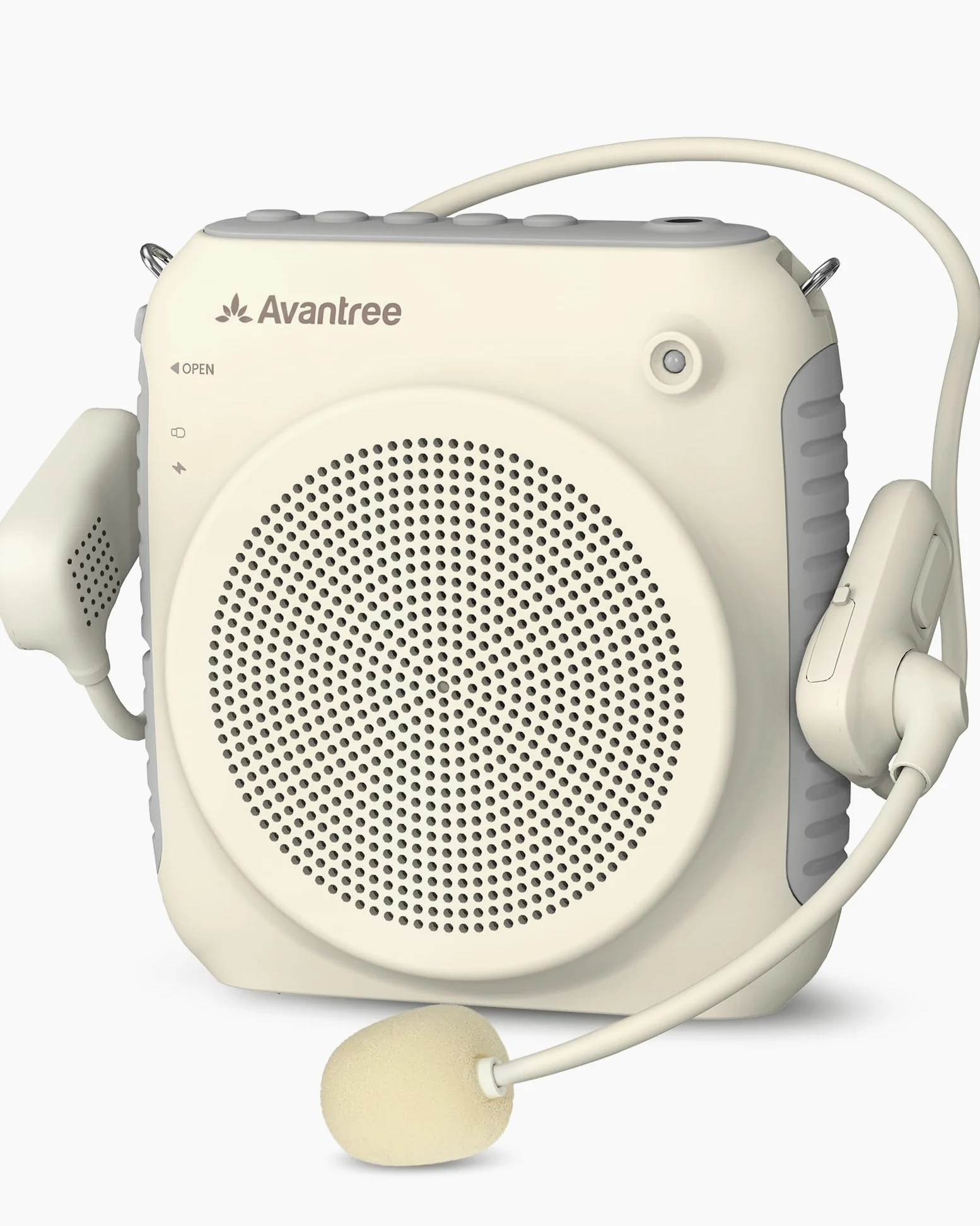 Avantree VoxAmp Lite – Amplificatore Vocale Wireless per Insegnanti e Aule, Parla Mentre Riproduci Audio Bluetooth, Altoparlante da 15W con Microfono ad Archetto, Registrazione e Riproduzione USB