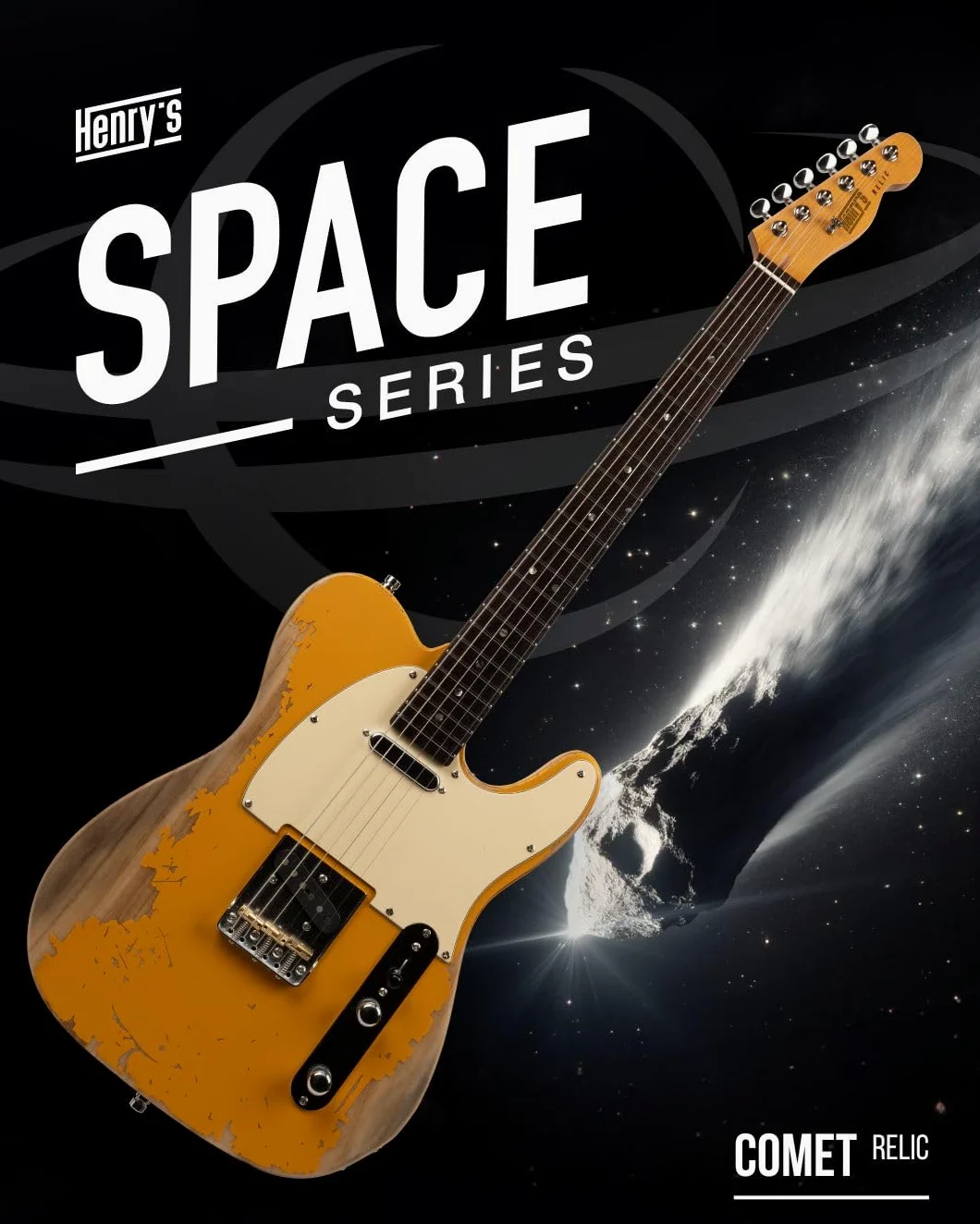 Henry's Space TL-1C The Comet Yellow Relic - Chitarra elettrica