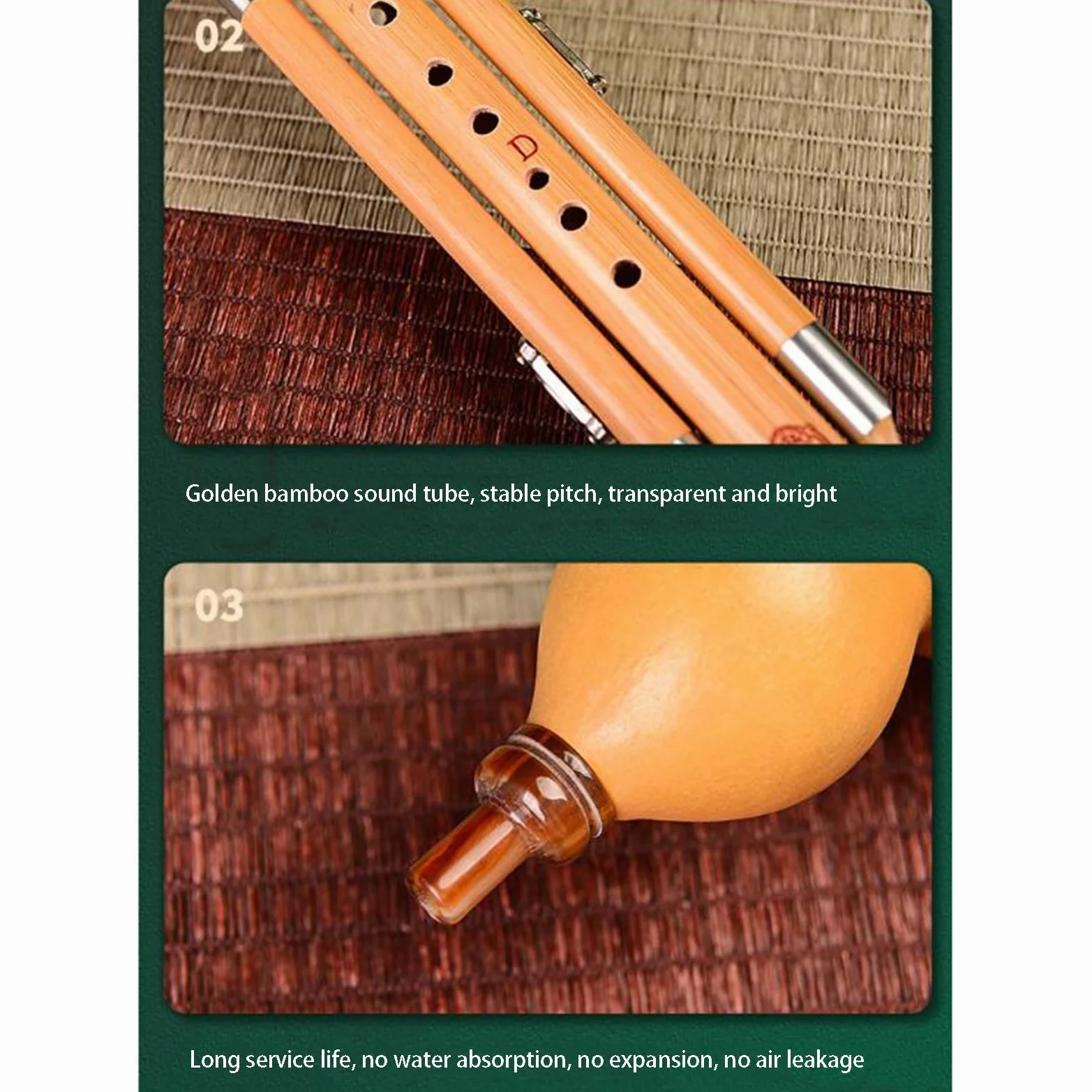 Strumento Musicale Hulusi C Down B Cucurbit Hulusi Strumento for Prestazioni Professionali Adatto a Principianti e spettacoli Professionali(F Key)