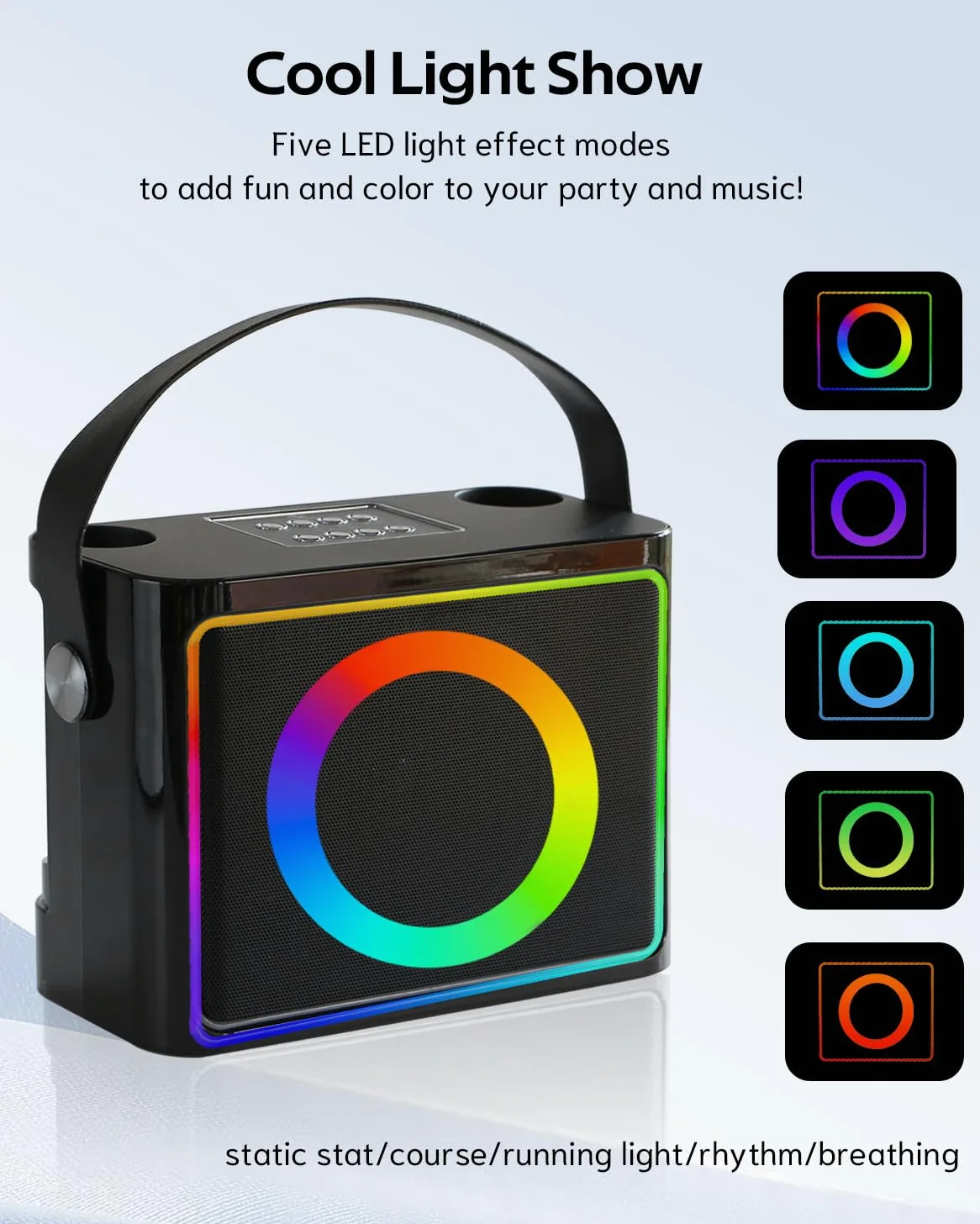 Karaoke con Microfono, Cassa Karaoke Professionale Completo per Bambini e Adulti, altoparlante Bluetooth portatile cassa con microfono, supporta schede TF/USB,AUX