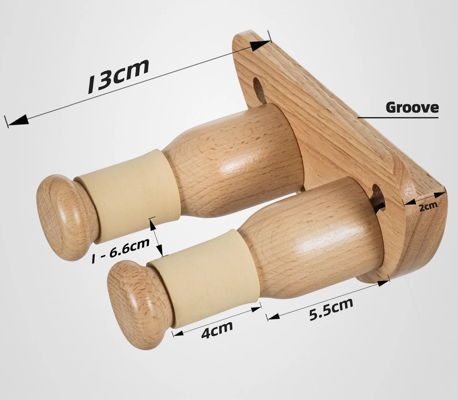 Supporto di Chitarra da Muro, Regolabile Gancio di Legno Supporto da Parete in Legno per Chitarra, Basso, Banjo, Ukulele