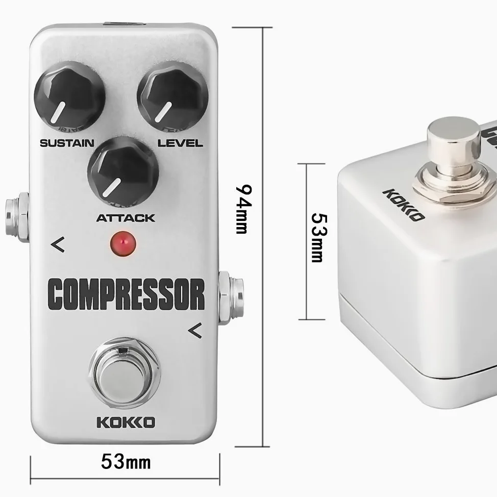 KOKKO Pedale Compressore, Mini Processore Effetto Chitarra Analogico per Chitarra Elettrica e Basso, Vero bypass (FCP2)