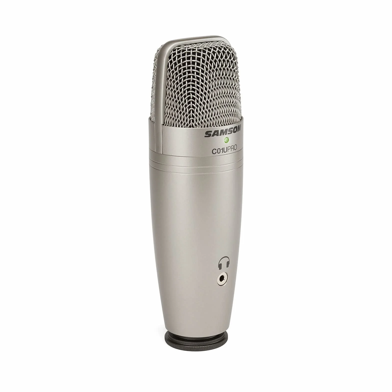 Samson C01U Pro - USB Studio Condenser Microphone with a Headphone Output for Zero-Latency Monitoring - Silver