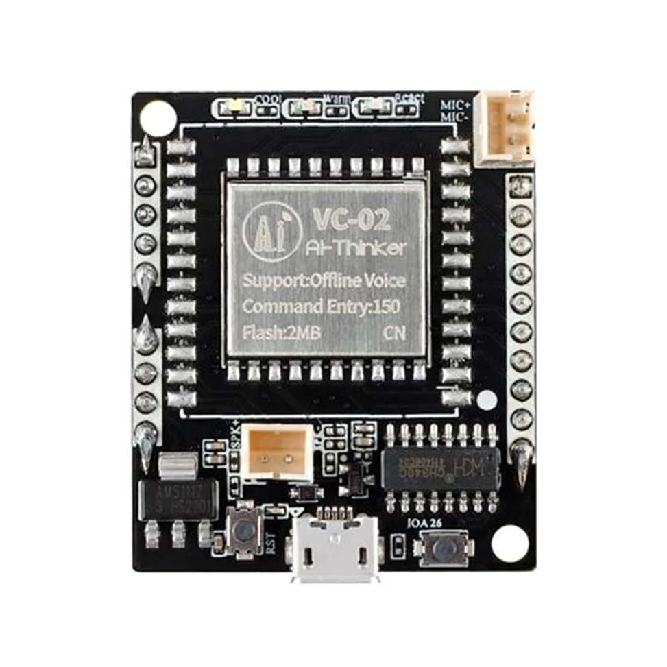 2 Pezzi -02-Kit AI Intelligente Scheda di Sviluppo Vocale Offline VC02 Modulo di Controllo Vocale di Riconoscimento Offline