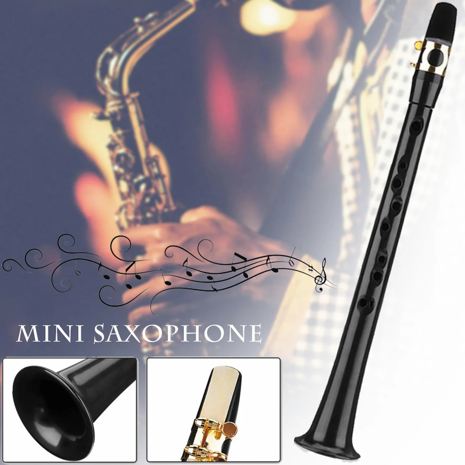 1/2 Kit di sassofono tascabile, Sax Alto Portatile con 4 ance 8 Cuscino dentale e borsa per trasporto | per strumenti a per principianti in sassofono, pratica leggera BB Sassofono