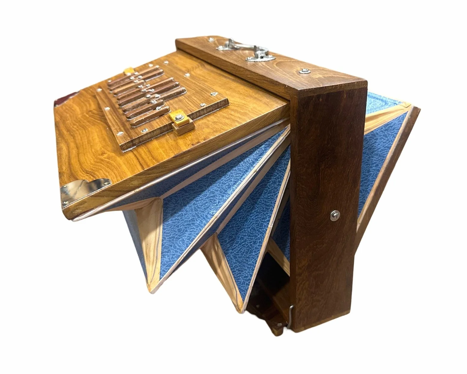 Shruti Box, 38 x 25 x 8 cm, legno di teak e compensato, 440Hz & 432Hz Sur Pete con pagaia