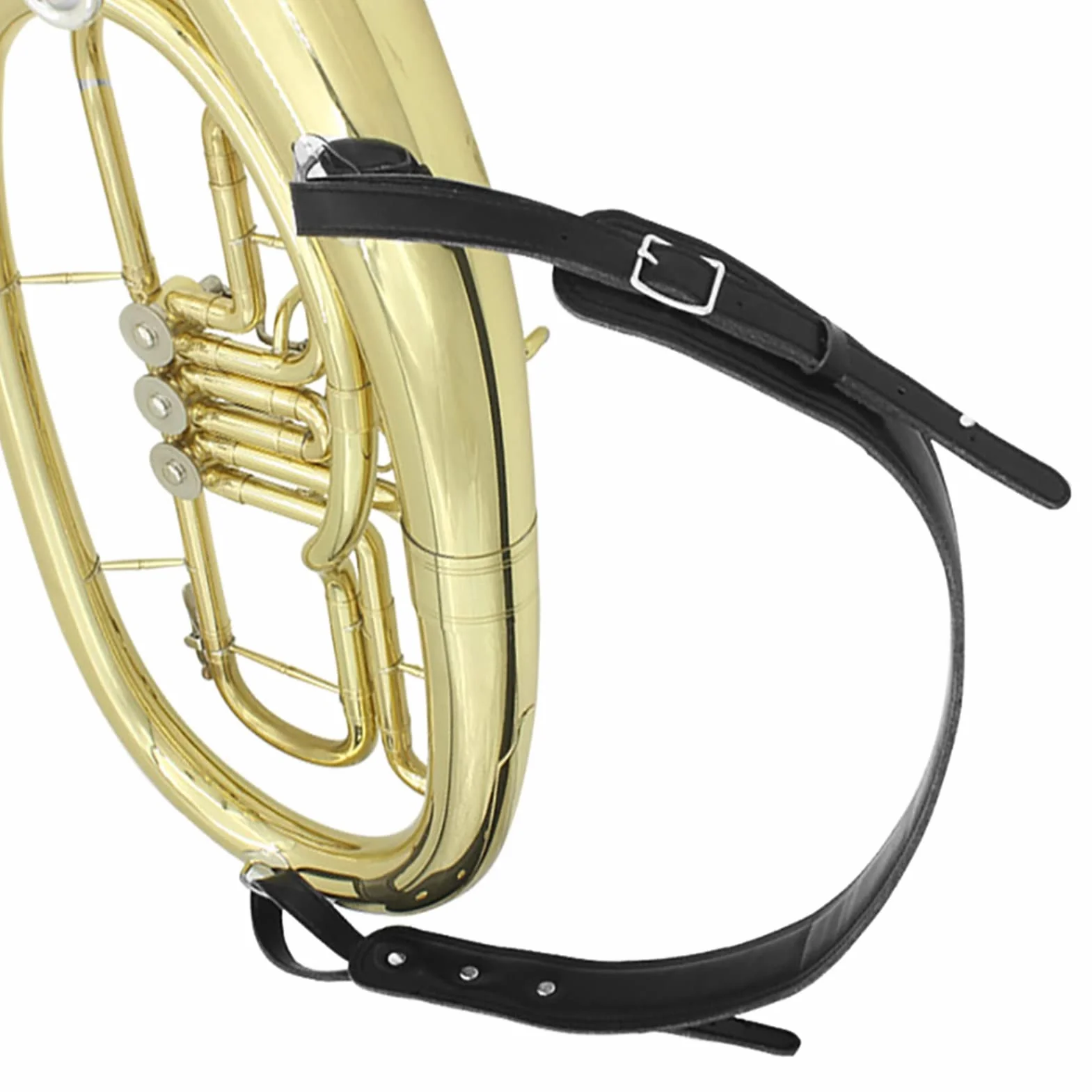 Tracolla singola regolabile in pelle ispessita per tuba e strumenti a fiato