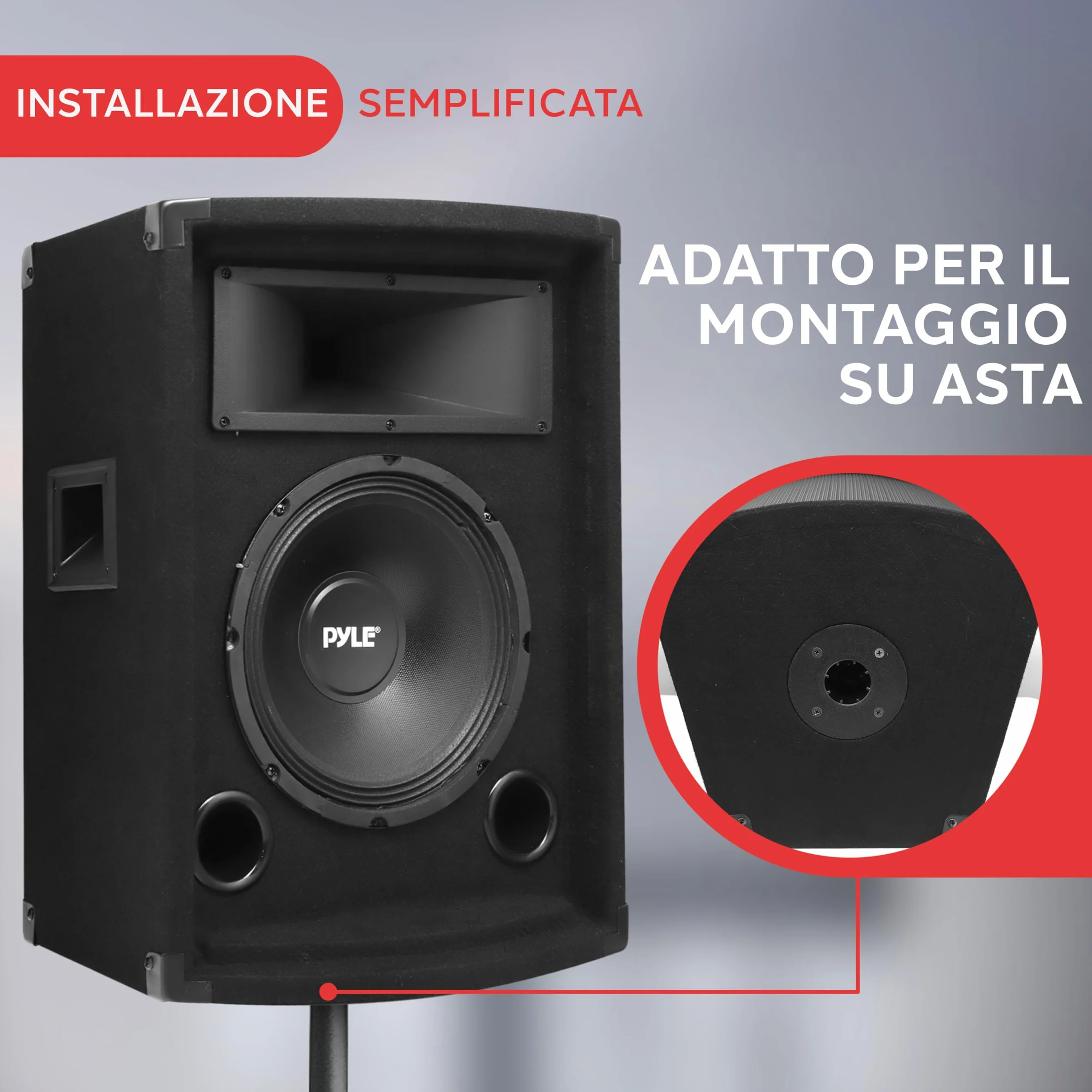 Pyle Cassa Portatile Passiva PA, Speaker da 500 Watt per Esterni, Woofer da 25,4 cm, Bobina Kapton da 3,8 cm, Super Horn 10,2 x 25,4 cm per Medi e Alti, per Campeggio e Festa