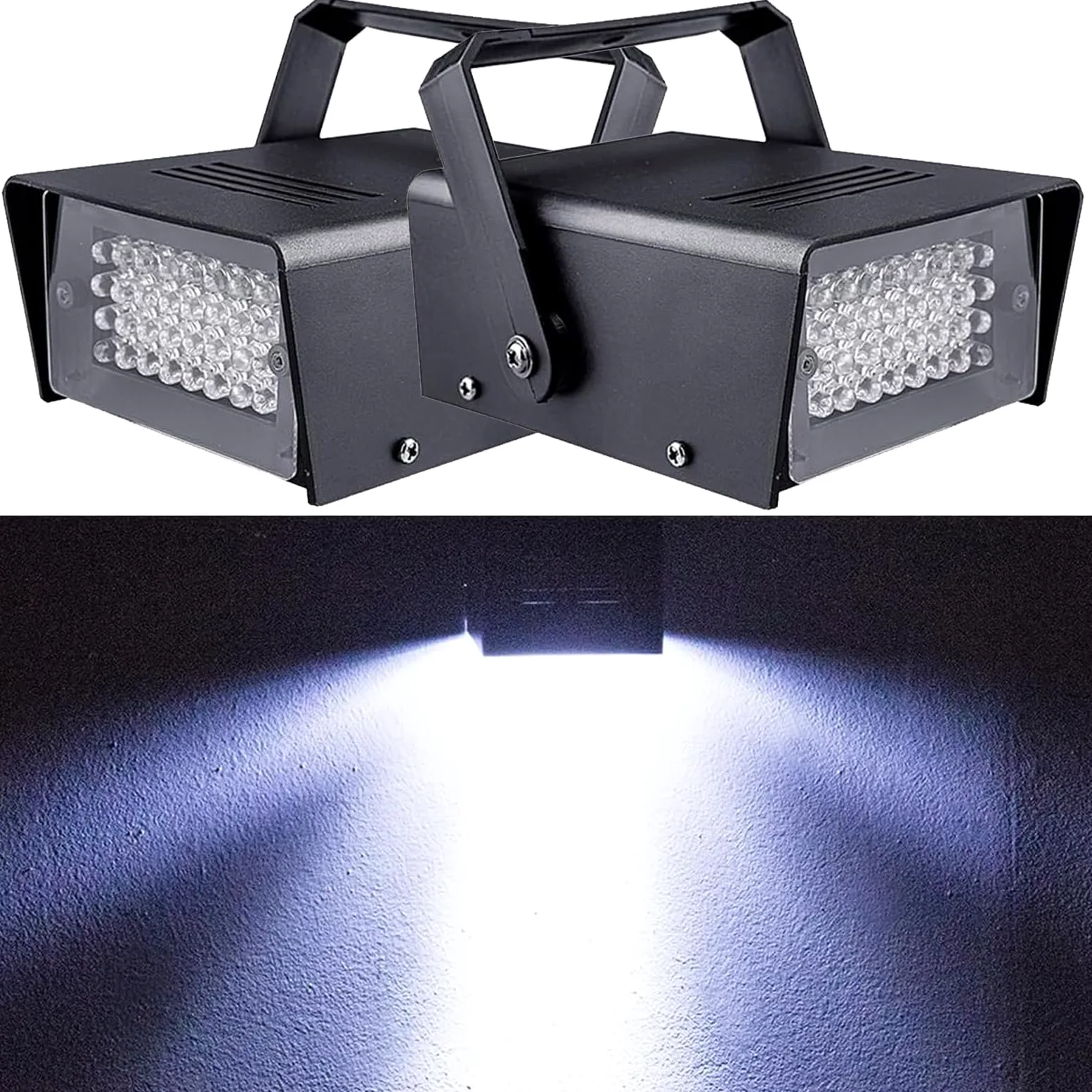 2Pack 32Led Strobo Discoteca Luce Stroboscopica per Palcoscenico, Mini Strobe Led Luci Discoteca per Casa, Lampada Stroboscopiche Discoteca Led Strobo Luce Bianca Illuminazione Stroboscopi Effetti
