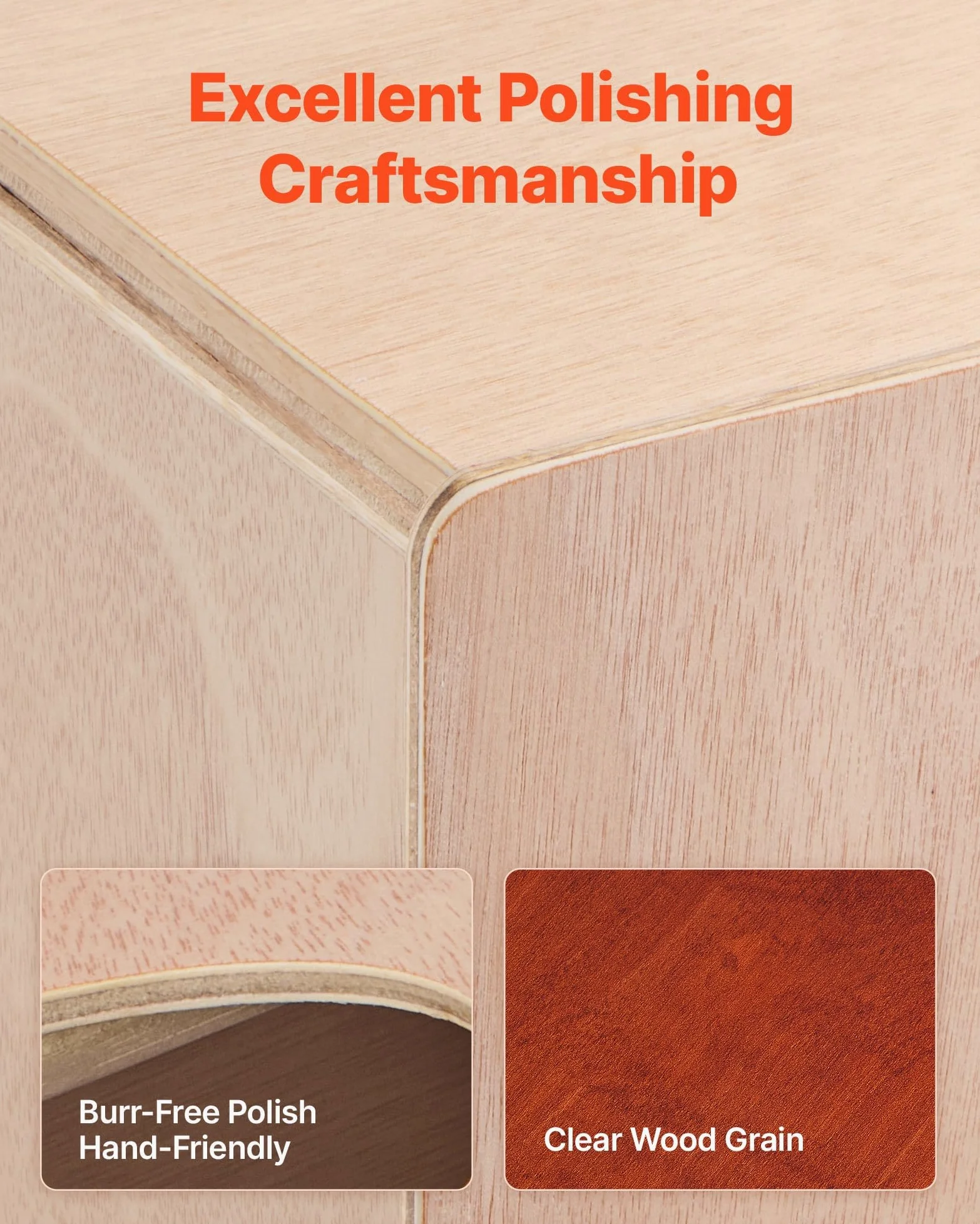 VEVOR Cajon Box Drum, Con Corde per Chitarra Interne, Scatola di Percussioni in Legno Leggera, Strumento Musicale Portatile in Legno di Betulla con Borsa da Viaggio, 30,5 x 30,5 x 43,2 cm