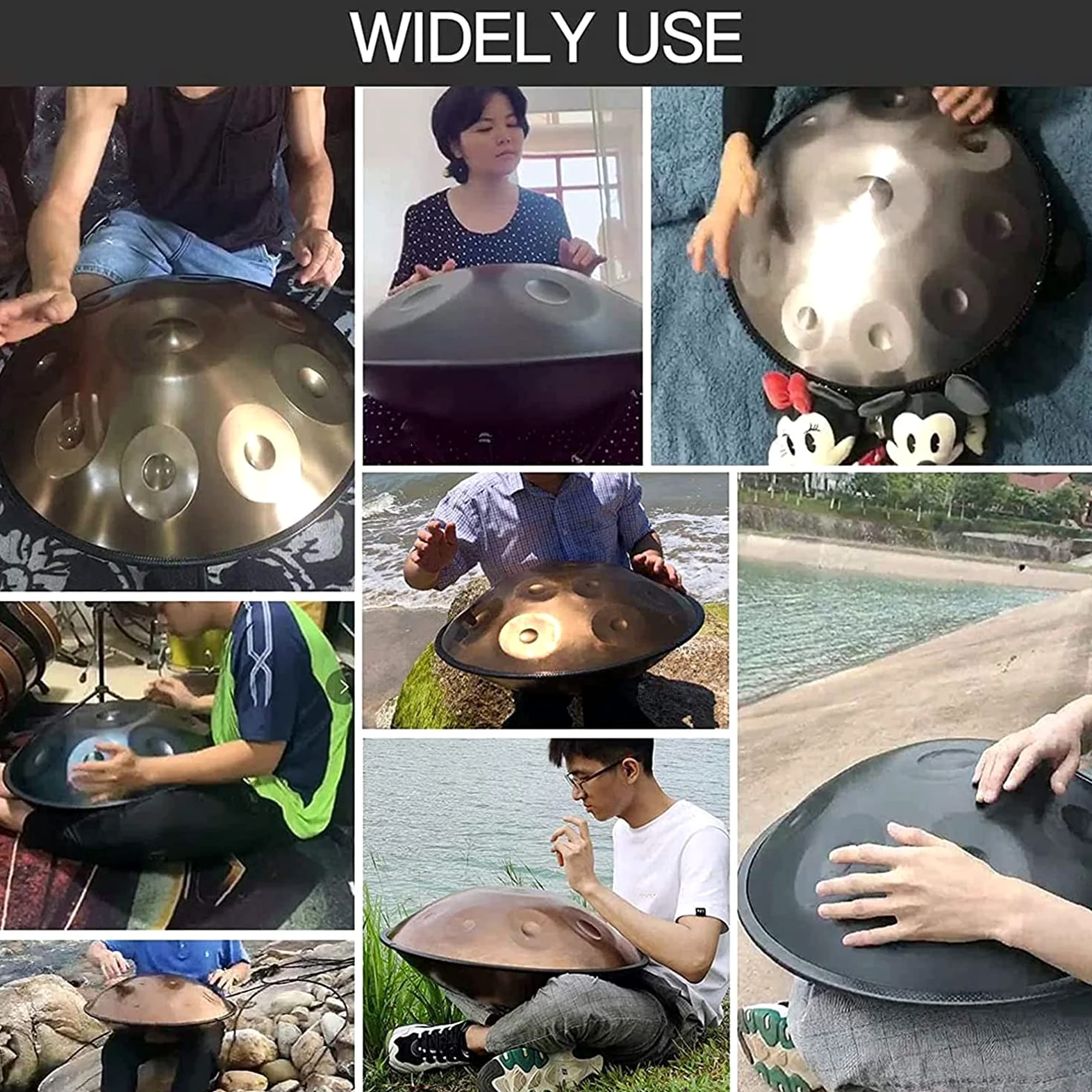 Tamburo A Mano In Acciaio Da 22 Pollici Strumento A Tamburo Handpan, Alto Livello Di Qualità, Alto Livello Di Qualità, Produce Una Risonanza Piacevole 440HZ