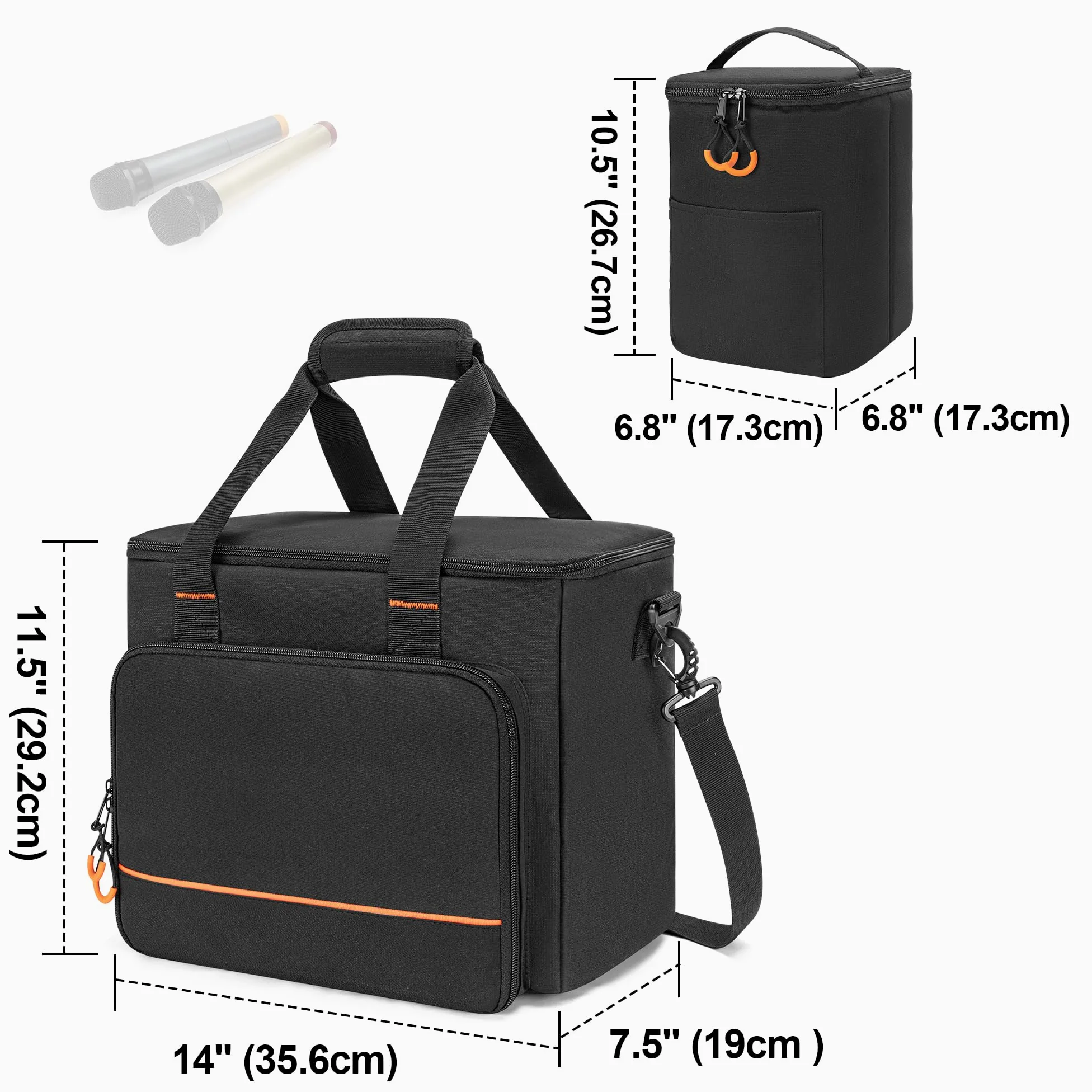 PGmoon Custodia per Microfono Wireless a 9 Slot, Borsa per Microfono da Viaggio Custodia per Microfono per Sistema Microfonico Portatile per Canto, Karaoke, Feste (Design Brevettato)
