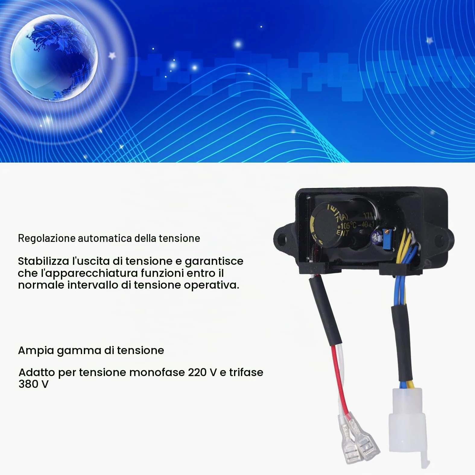Regolatore di Tensione Trifase, Regolatore di Tensione Automatico AVR Regolatore di Tensione del Generatore Trifase Singolo 220V 380V