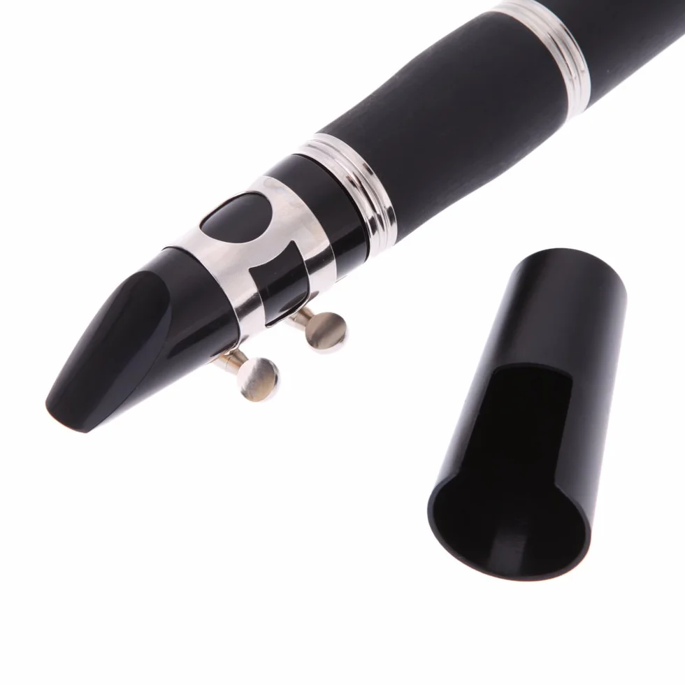 Anself Clarinetto Bachelite 17 chiave Bb Flat Soprano Placcatura al nichel squisito con Pezza per pulire Guanti 10 ance Cacciavite Strumenti a fiato