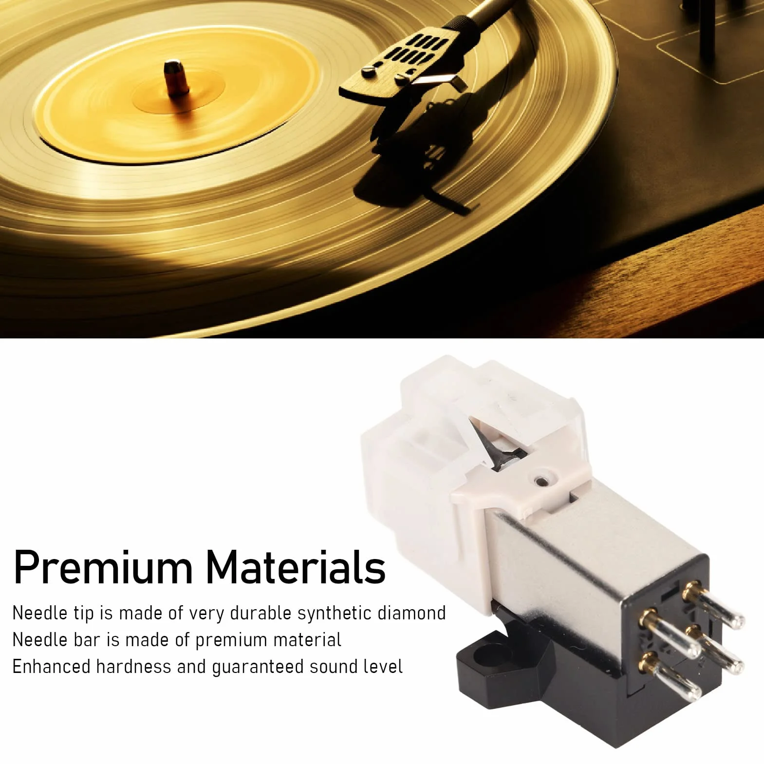Puntina per Cartuccia Magnetica, Ago in Materiale Premium, Cartuccia per Giradischi Magnetica Ad Alte Prestazioni per Giradischi in Vinile AT 3600L
