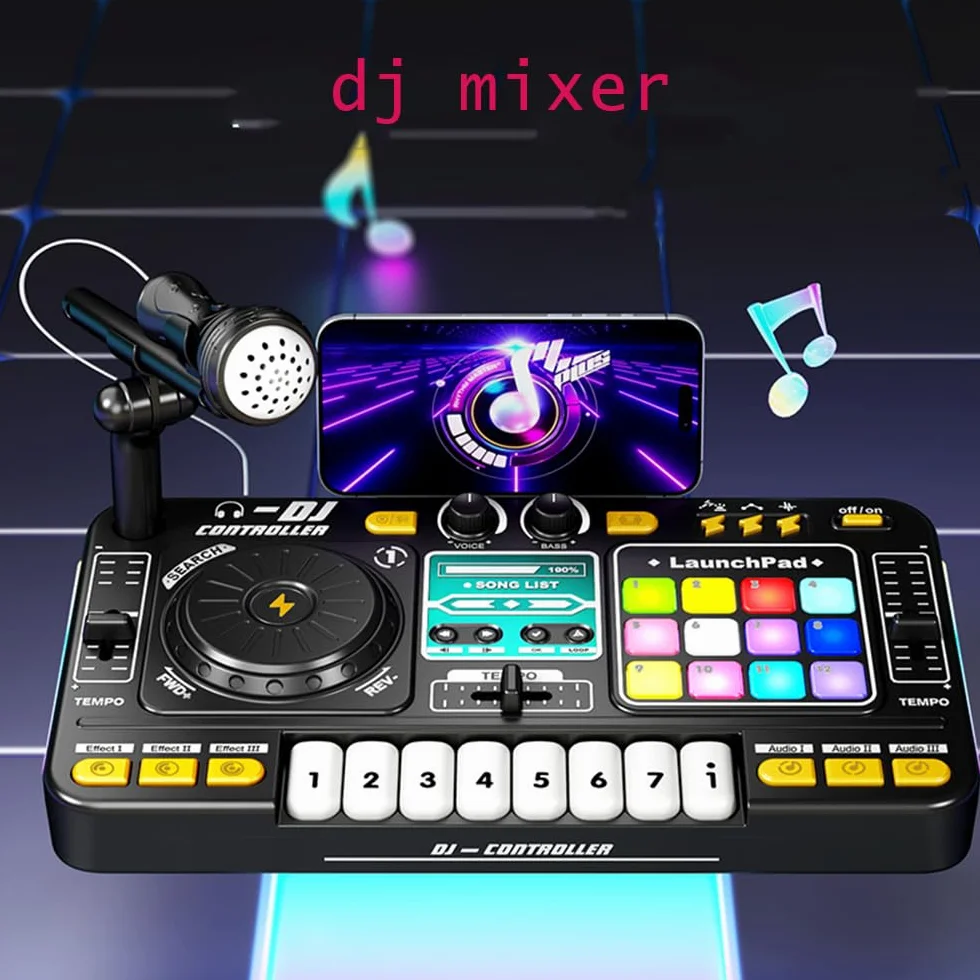 Il mixer da DJ e il lettore di dischi per bambini possono essere collegati al microfono Bluetooth